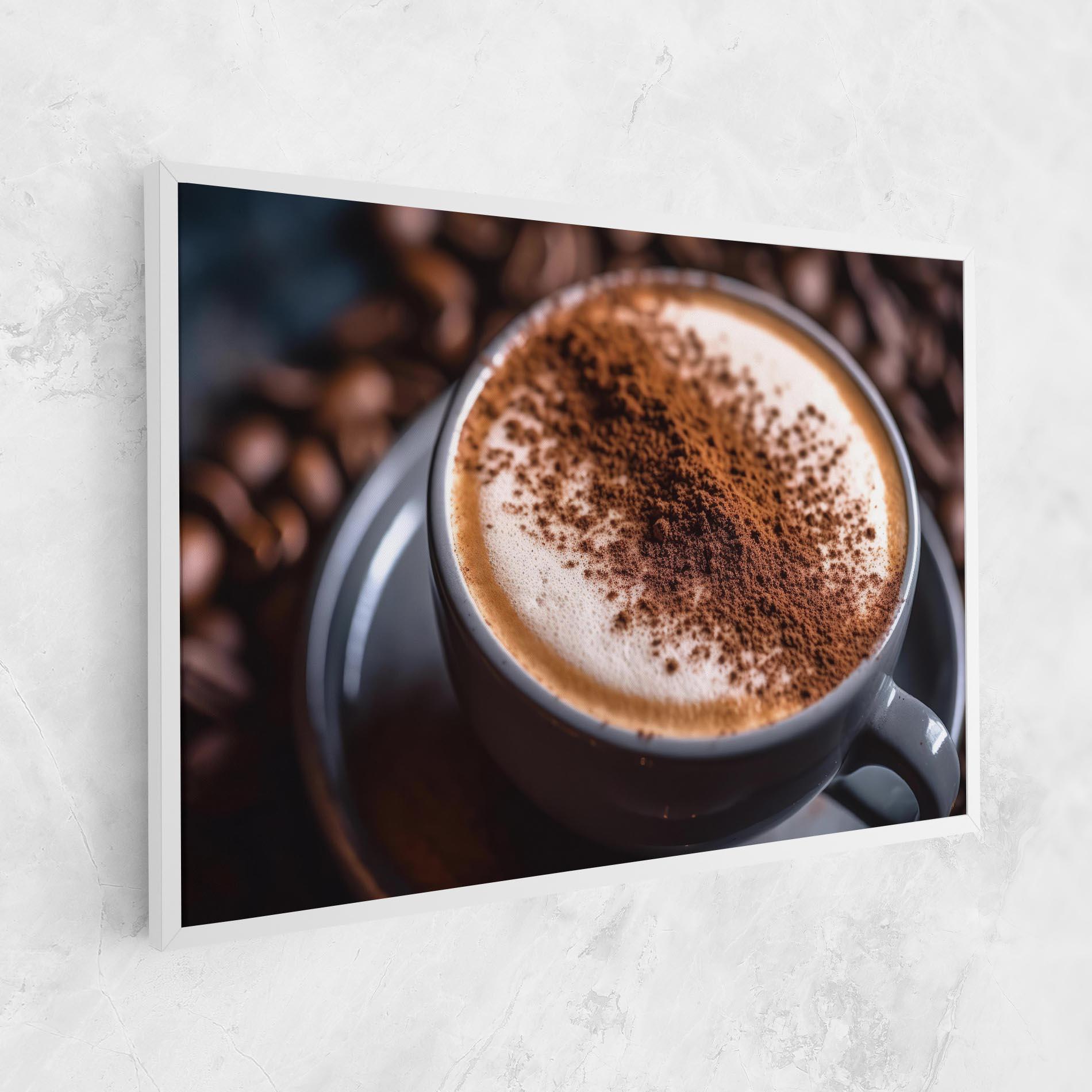 Tablou Canvas Cappuccino Coffee Close Up mockup 1