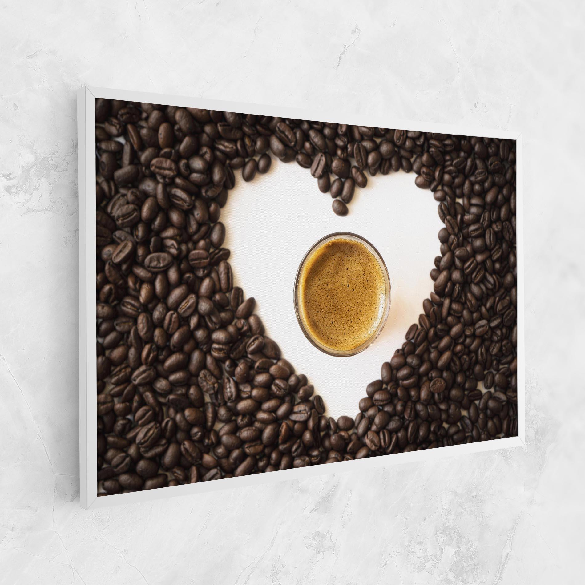 Tablou Canvas Coffee Bean Heart mockup 1
