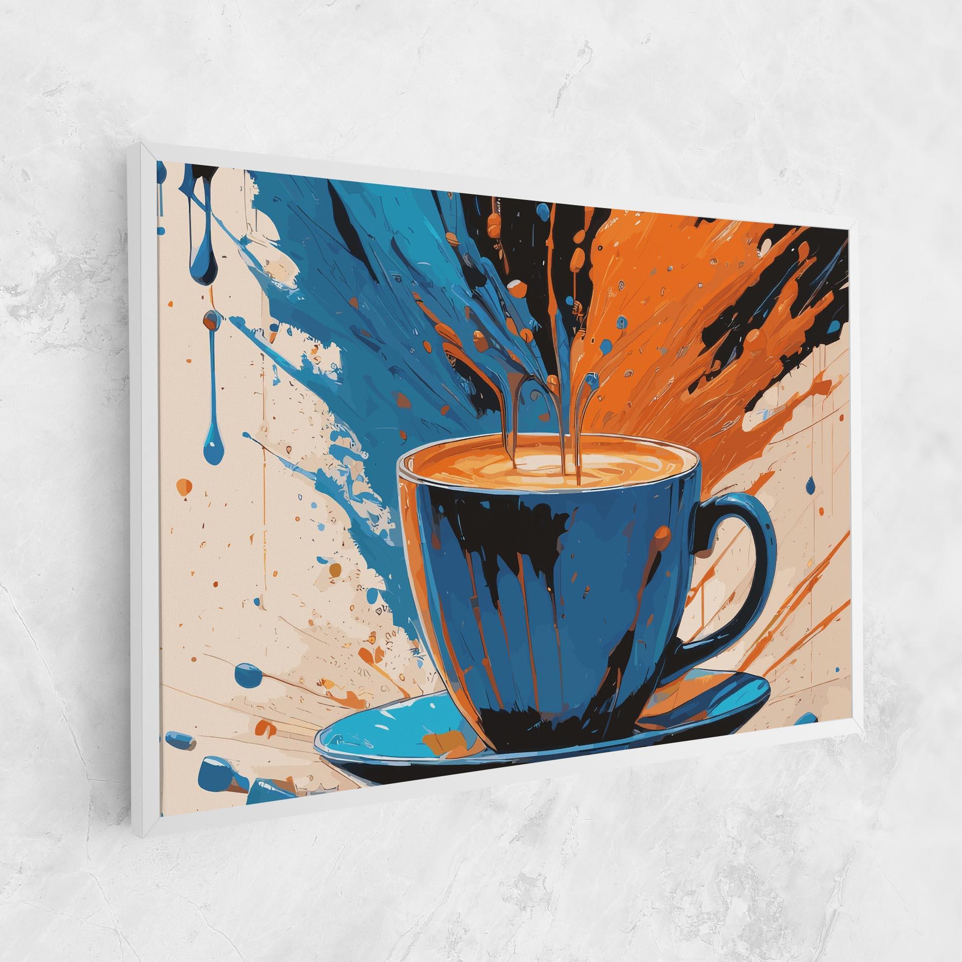 Tablou Canvas Coffee Blue Orange mockup 1