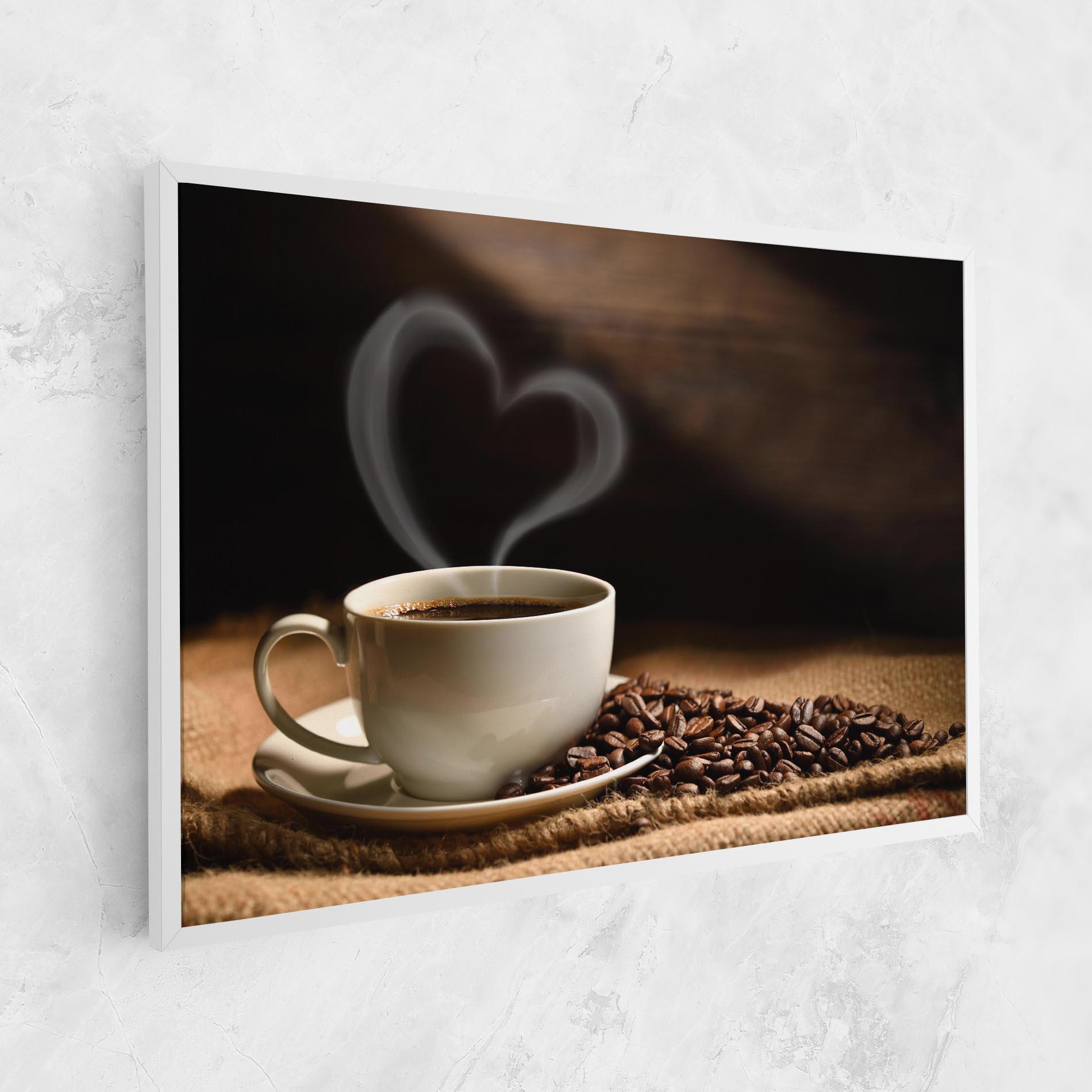 Tablou Canvas Heart Coffee Smoke mockup 1