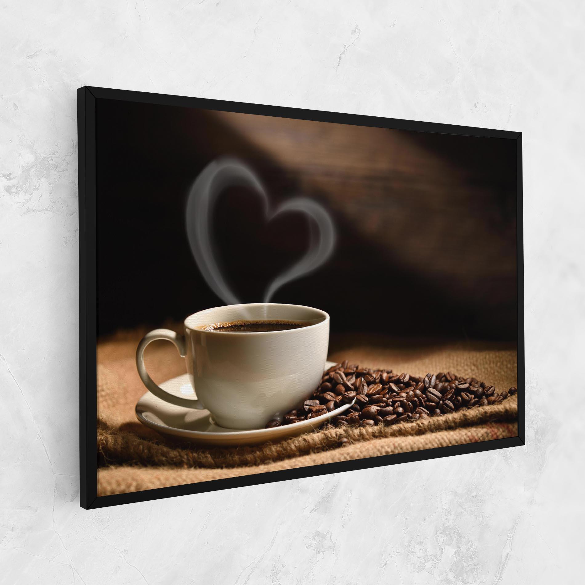 Tablou Canvas Heart Coffee Smoke mockup 1