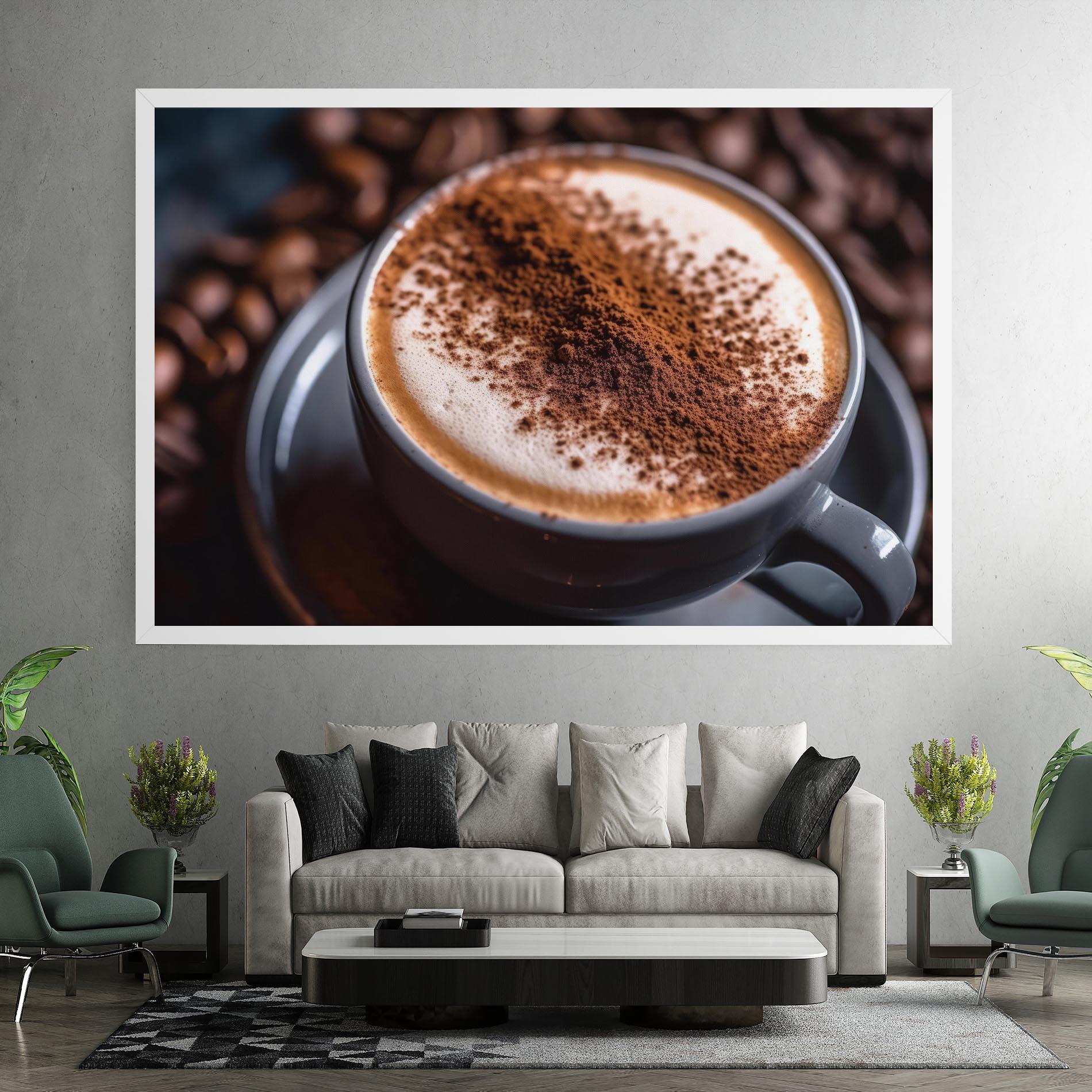 Tablou Canvas Cappuccino Coffee Close Up mockup 7
