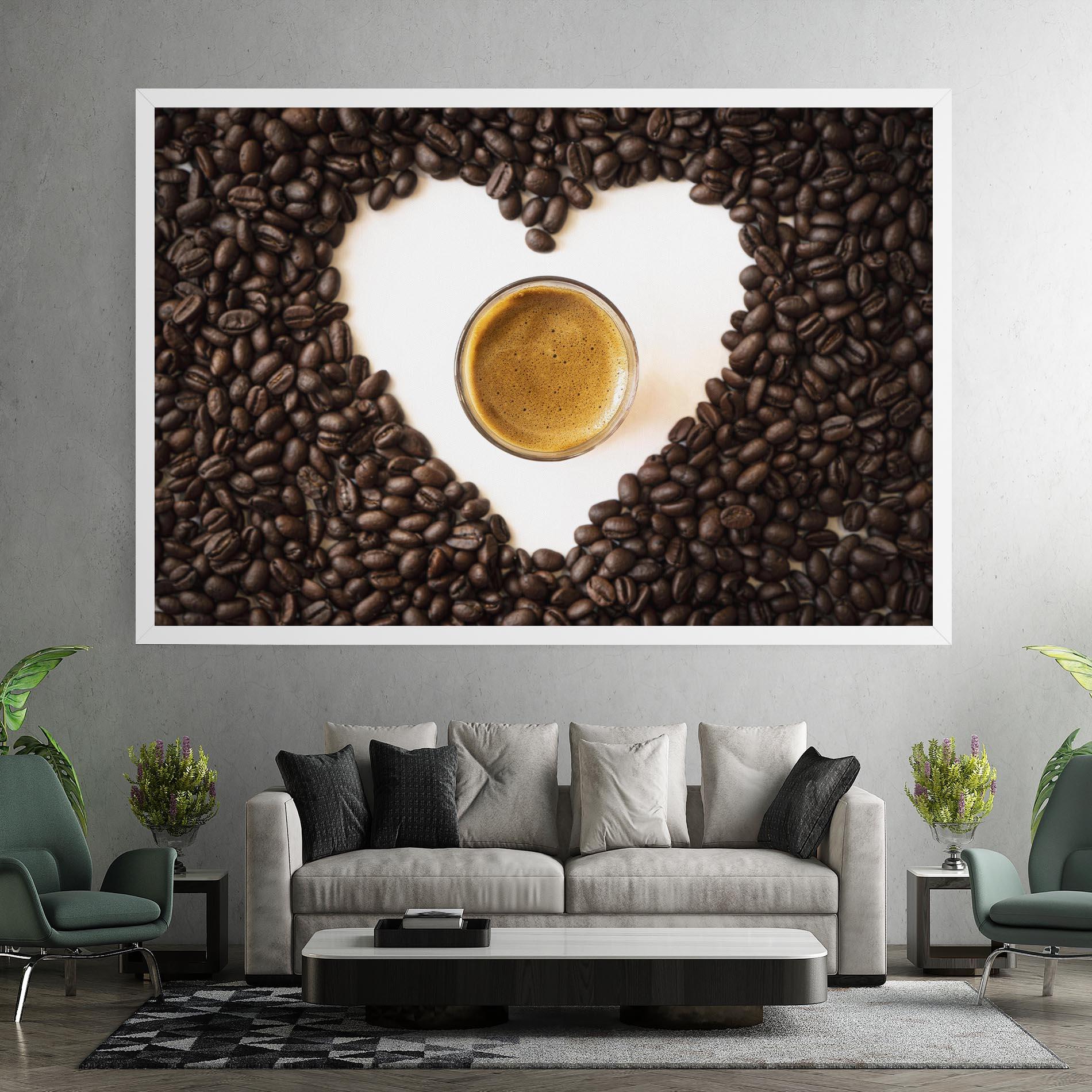 Tablou Canvas Coffee Bean Heart mockup 7