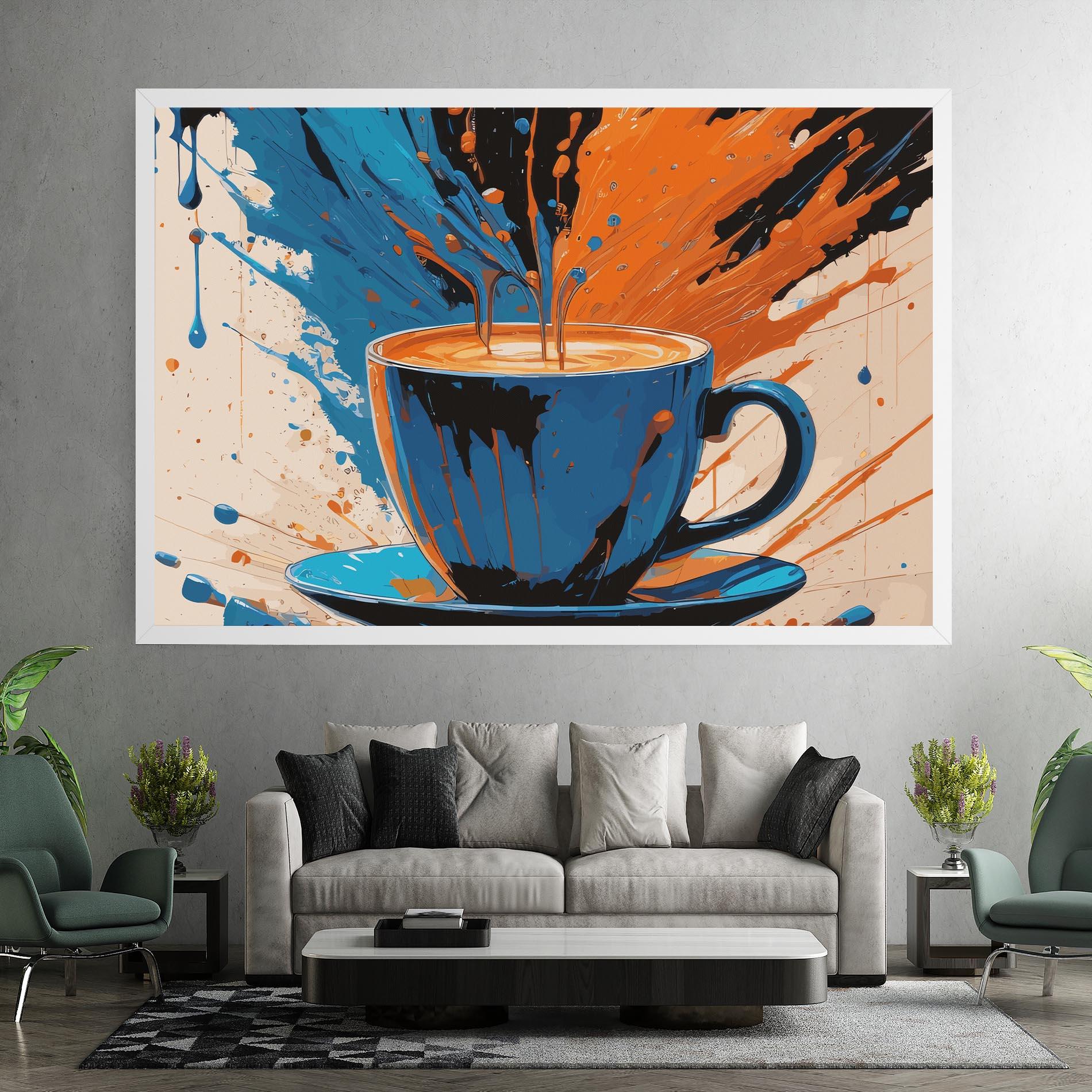 Tablou Canvas Coffee Blue Orange mockup 7