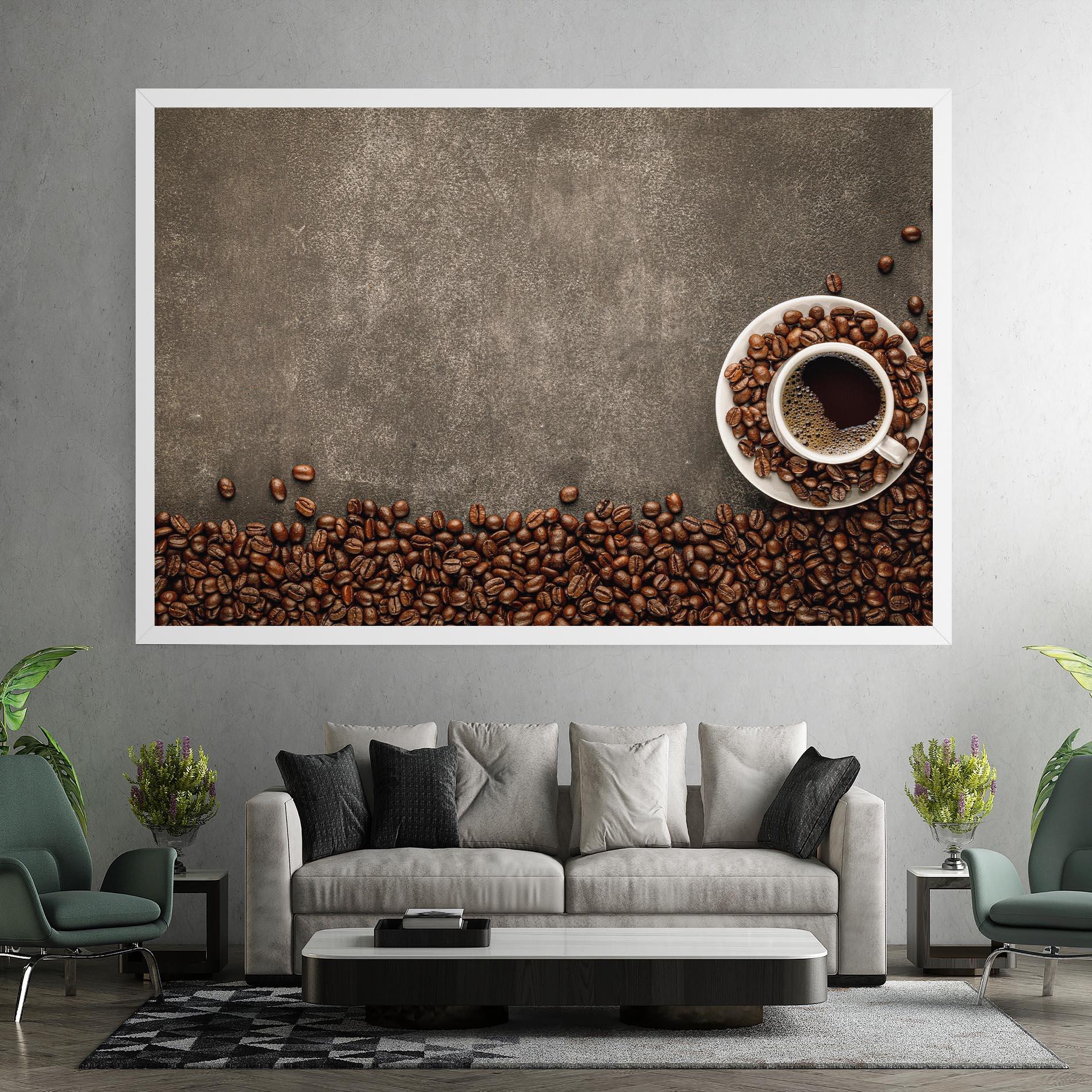 Tablou Canvas Coffee On Grey Table mockup 7