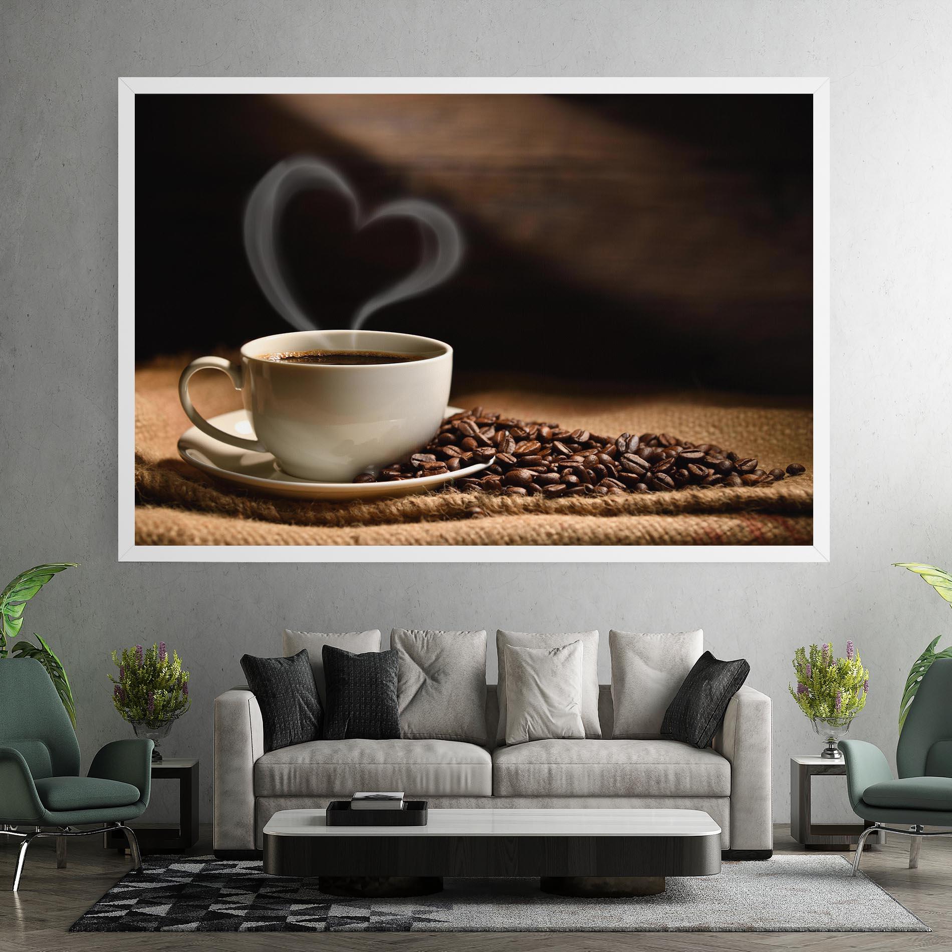 Tablou Canvas Heart Coffee Smoke mockup 7