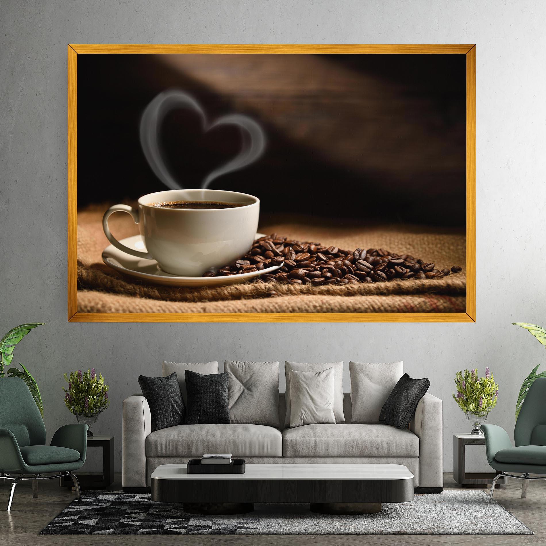 Tablou Canvas Heart Coffee Smoke mockup 7