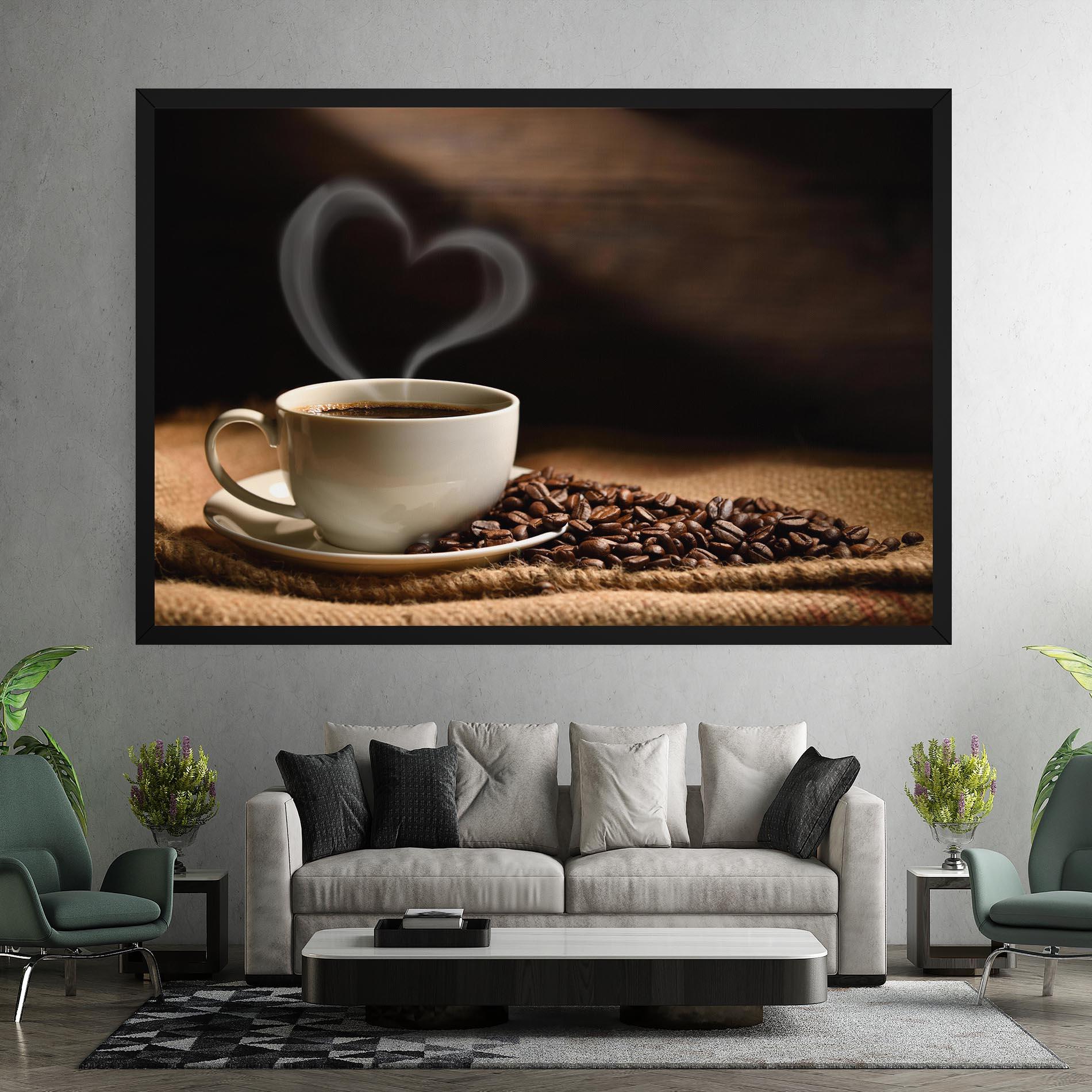 Tablou Canvas Heart Coffee Smoke mockup 7