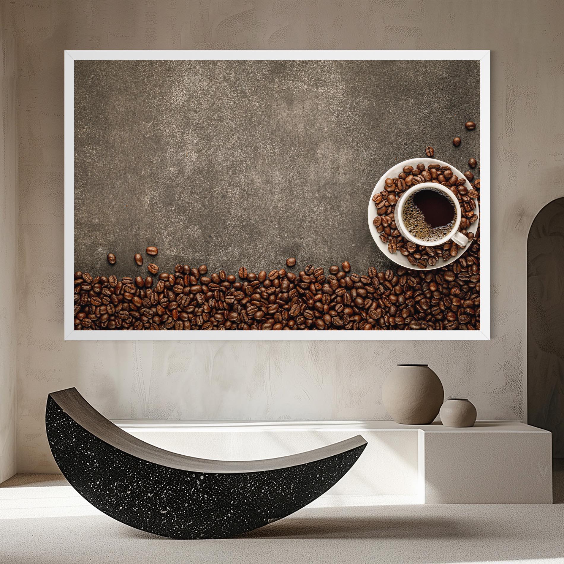 Tablou Canvas Coffee On Grey Table mockup 8