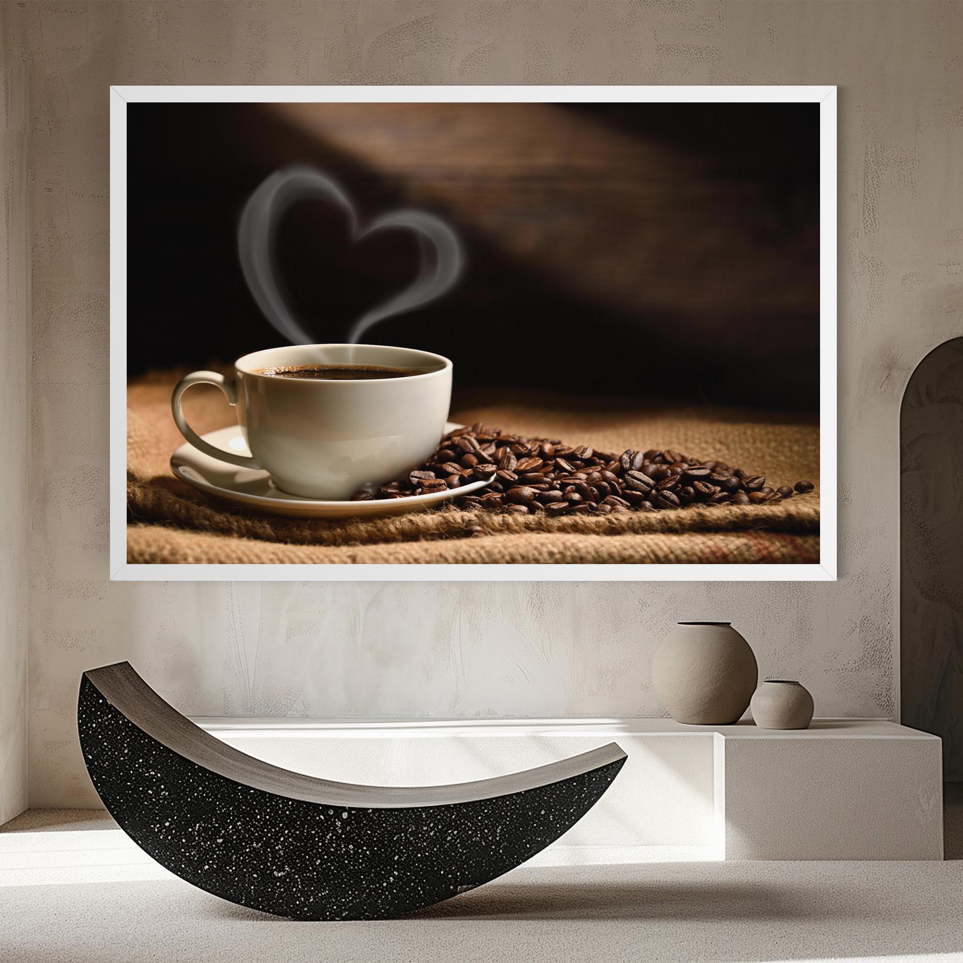 Tablou Canvas Heart Coffee Smoke mockup 8