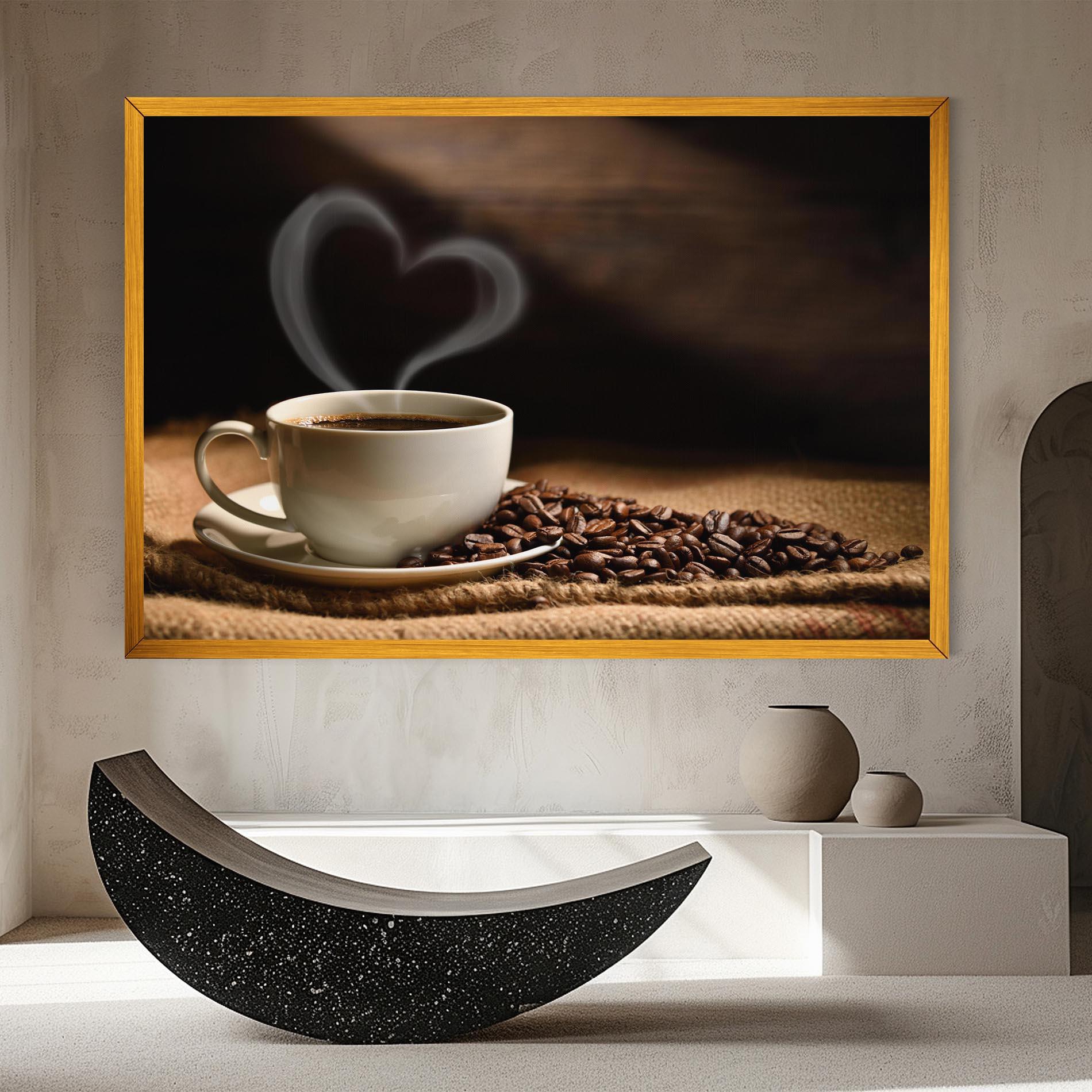 Tablou Canvas Heart Coffee Smoke mockup 8