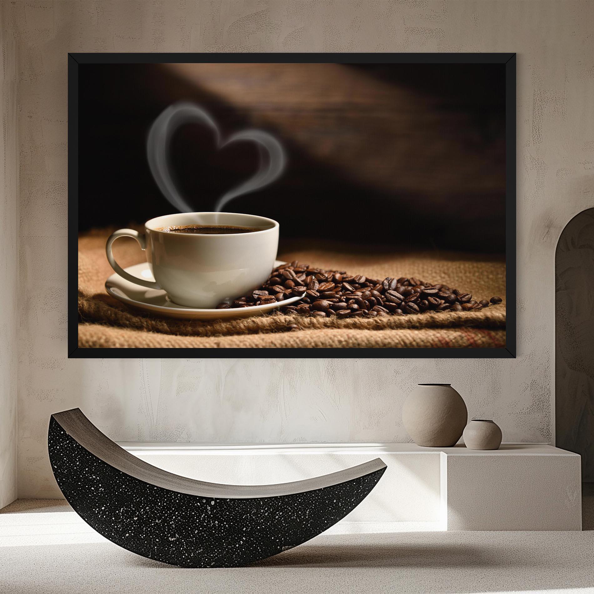 Tablou Canvas Heart Coffee Smoke mockup 8