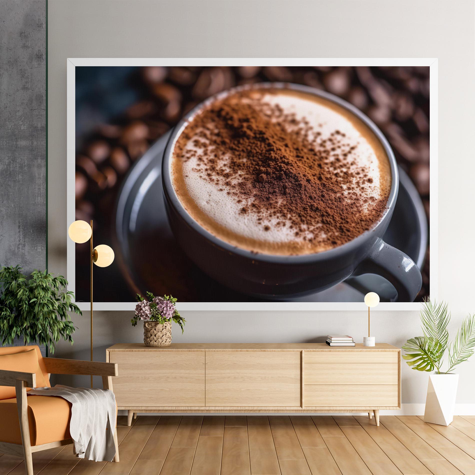 Tablou Canvas Cappuccino Coffee Close Up mockup 9