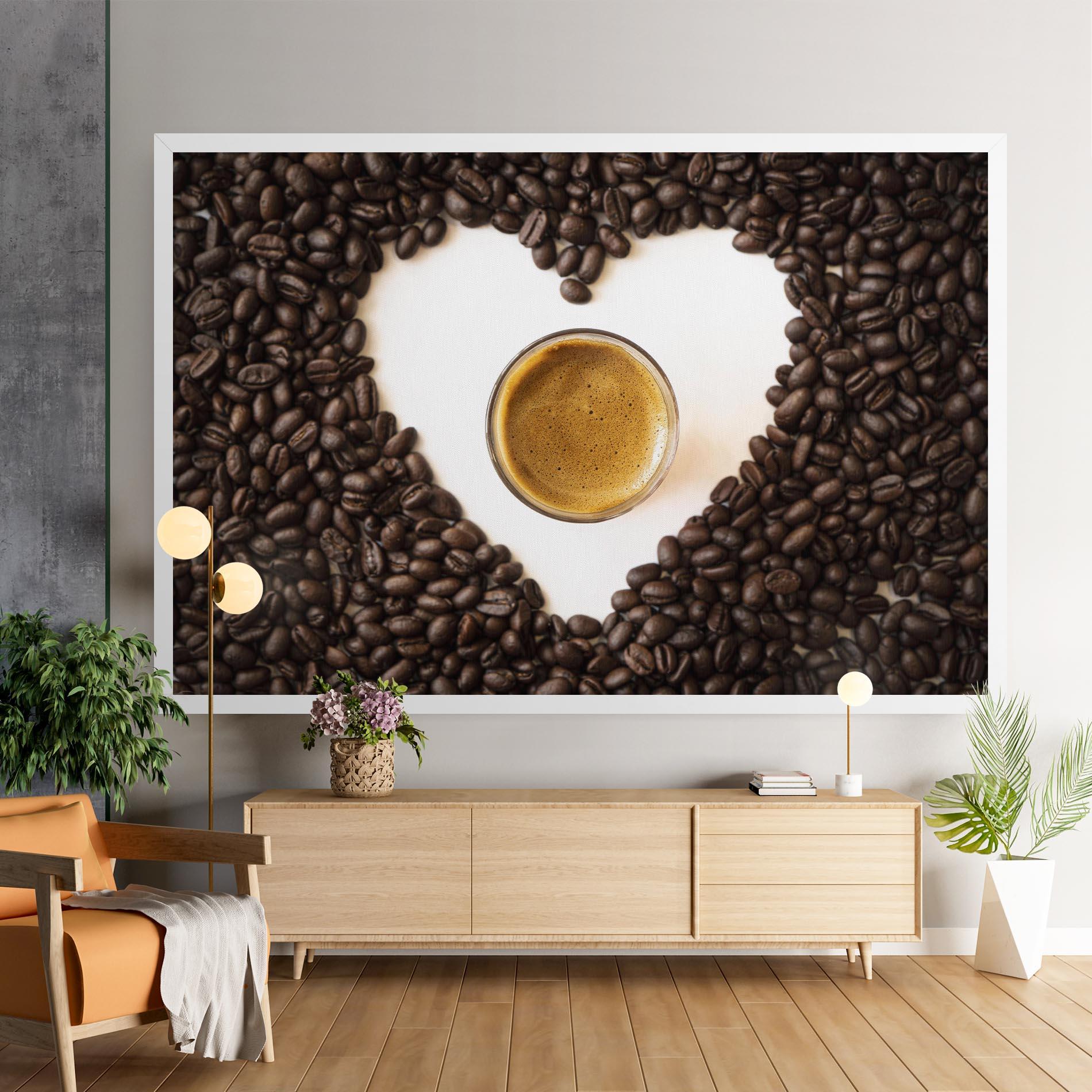 Tablou Canvas Coffee Bean Heart mockup 9
