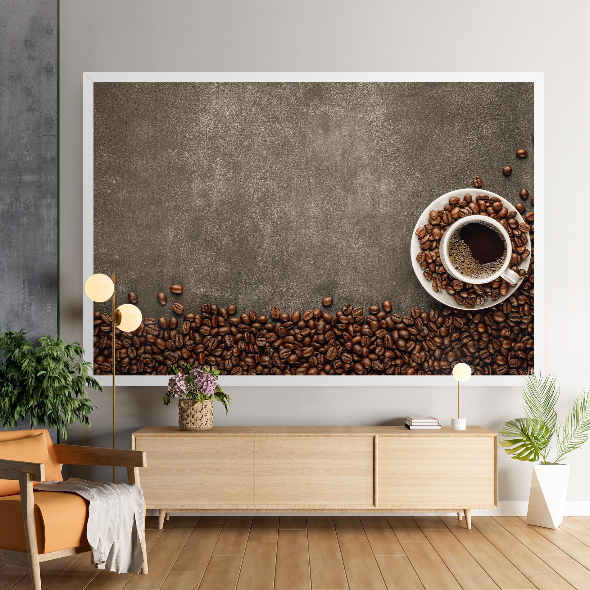 Tablou Canvas Coffee On Grey Table mockup 9