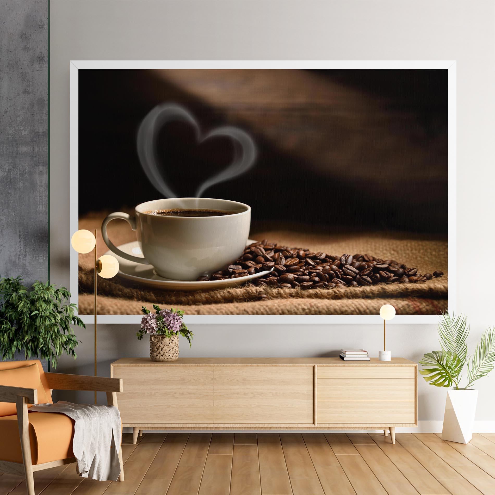 Tablou Canvas Heart Coffee Smoke mockup 9