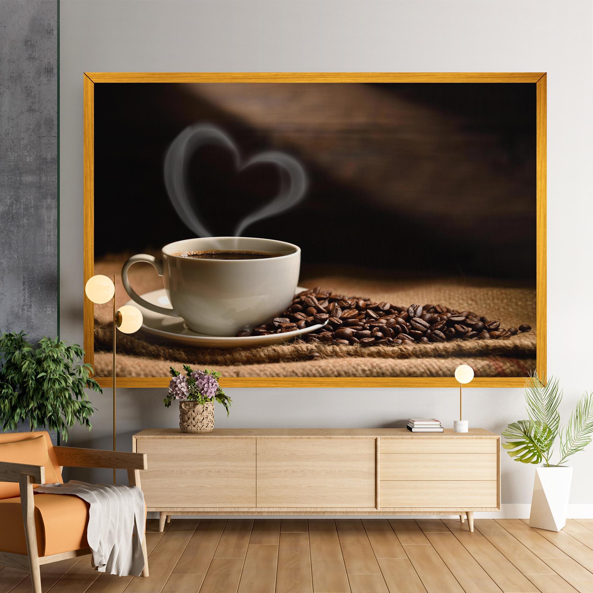 Tablou Canvas Heart Coffee Smoke mockup 9