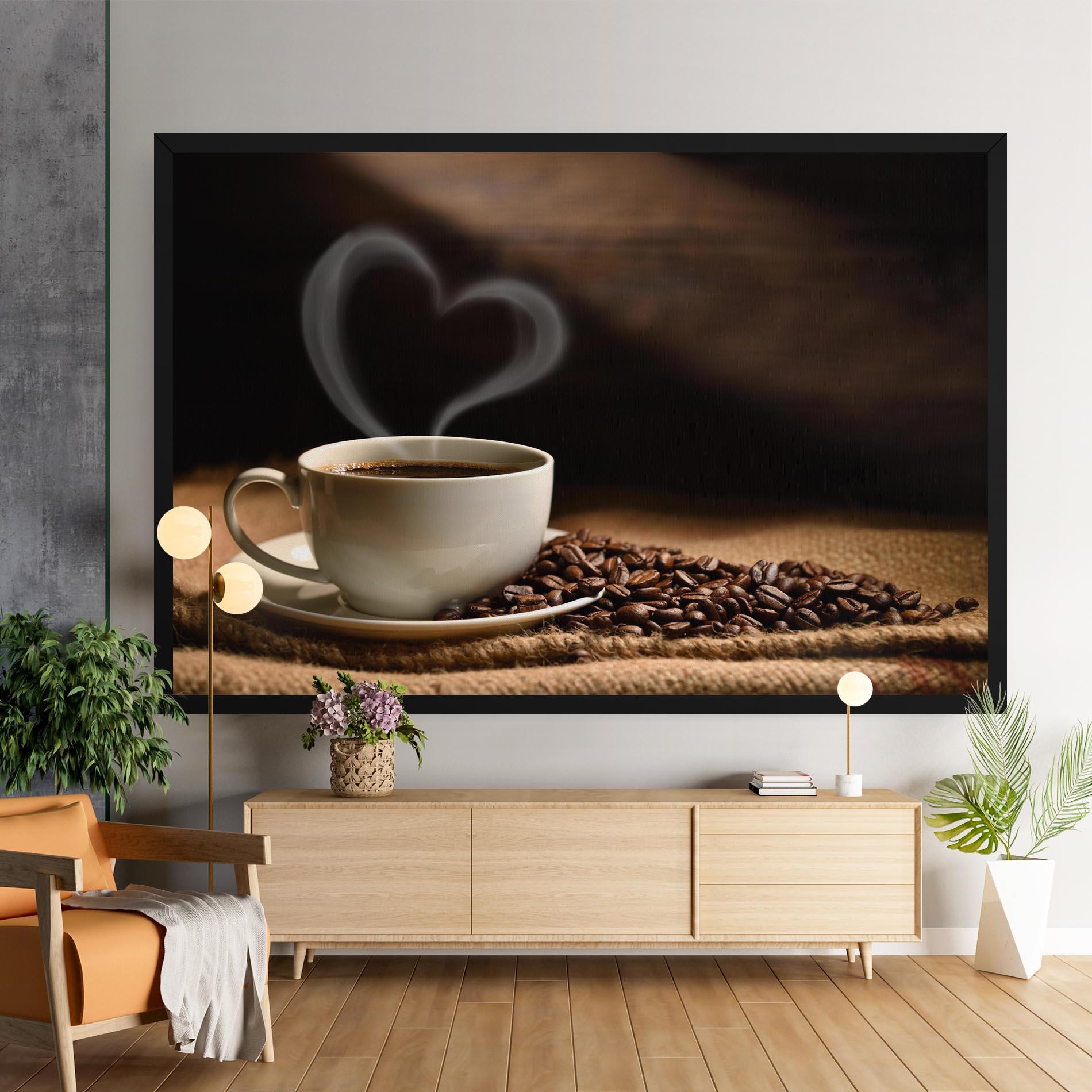 Tablou Canvas Heart Coffee Smoke mockup 9