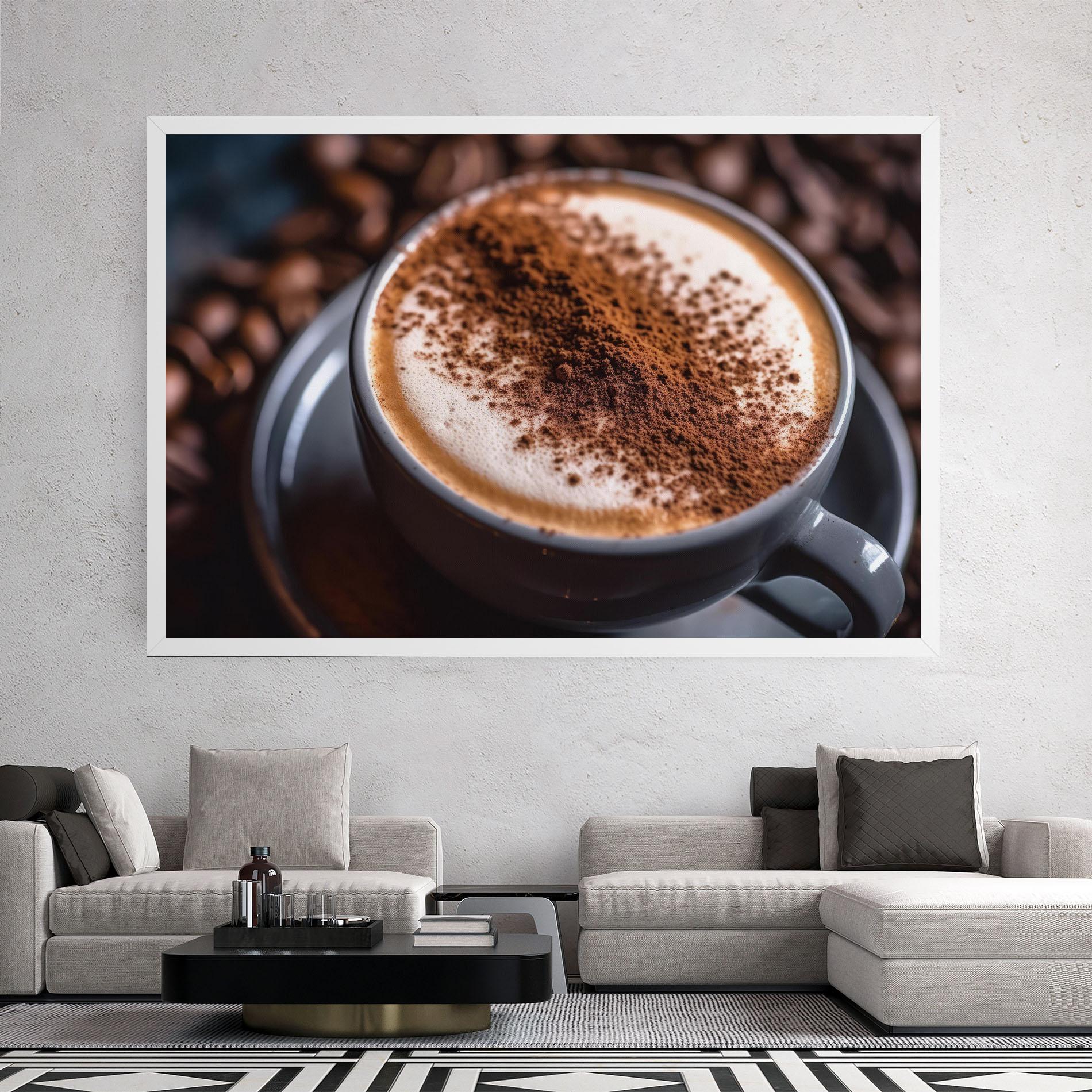 Tablou Canvas Cappuccino Coffee Close Up mockup 2