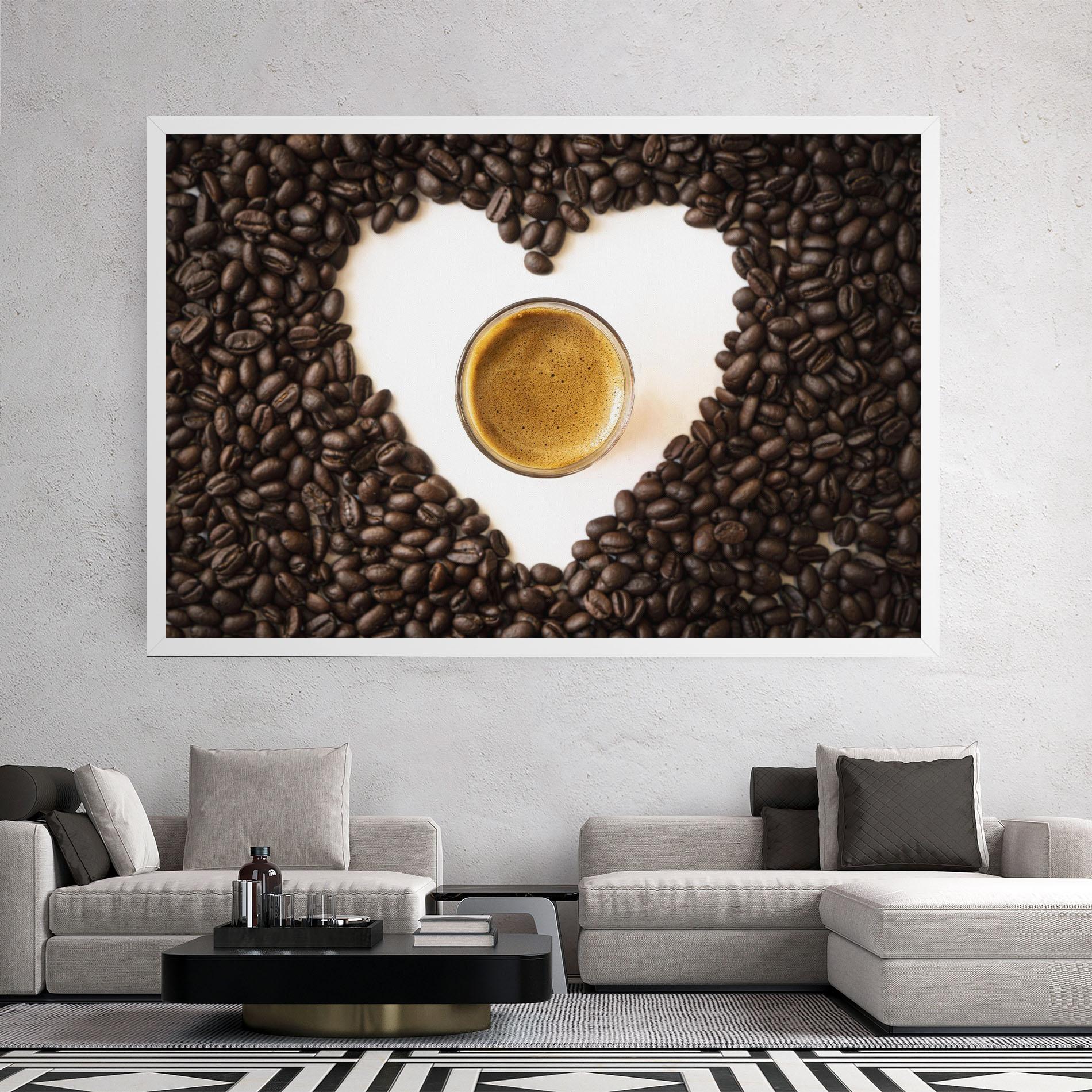 Tablou Canvas Coffee Bean Heart mockup 2
