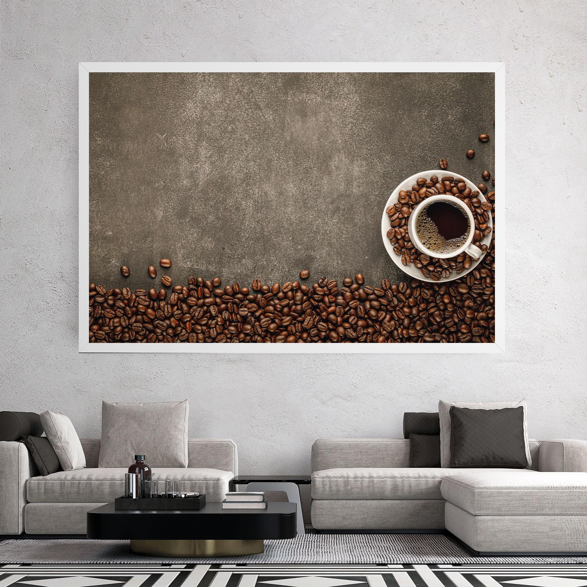 Tablou Canvas Coffee On Grey Table mockup 2