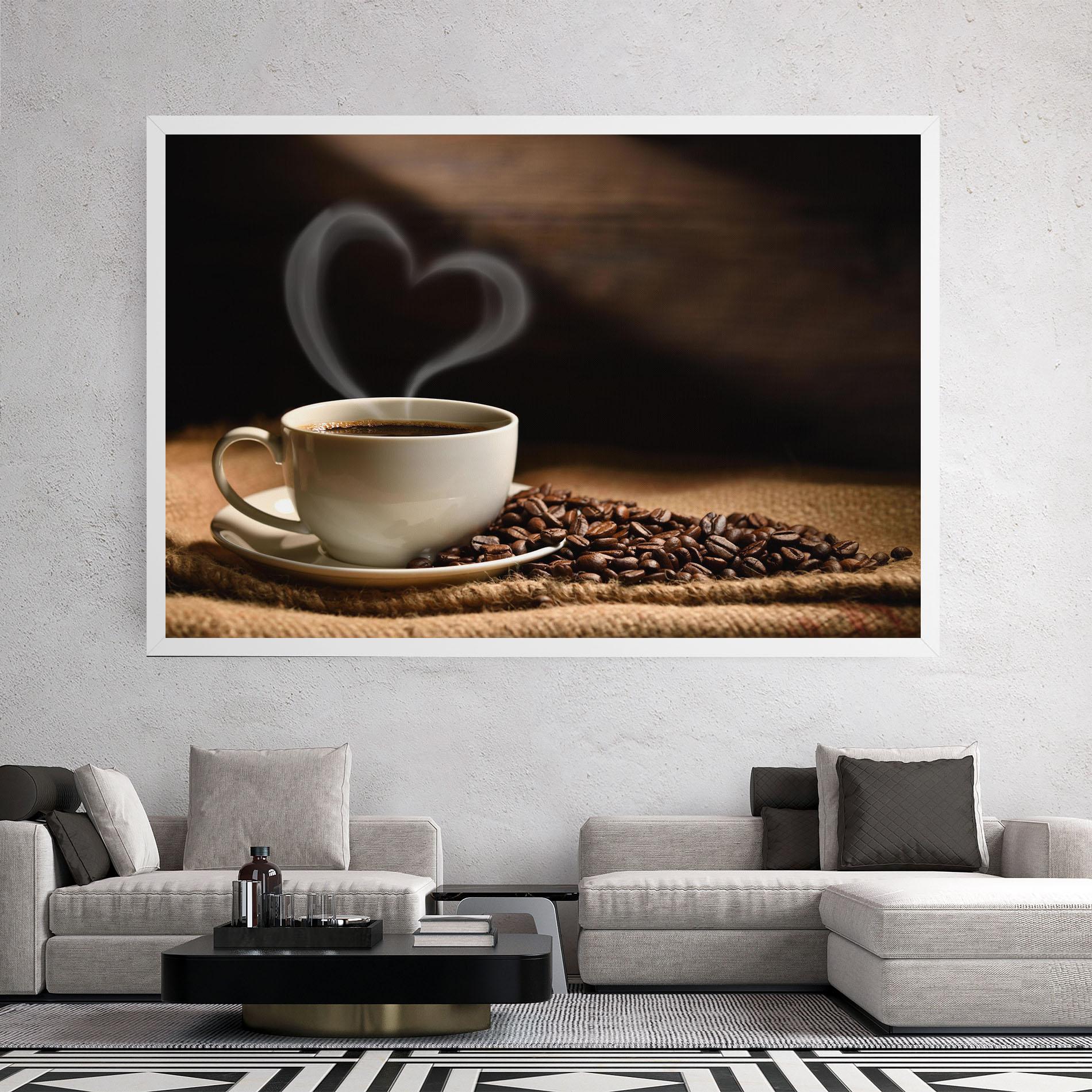 Tablou Canvas Heart Coffee Smoke mockup 2