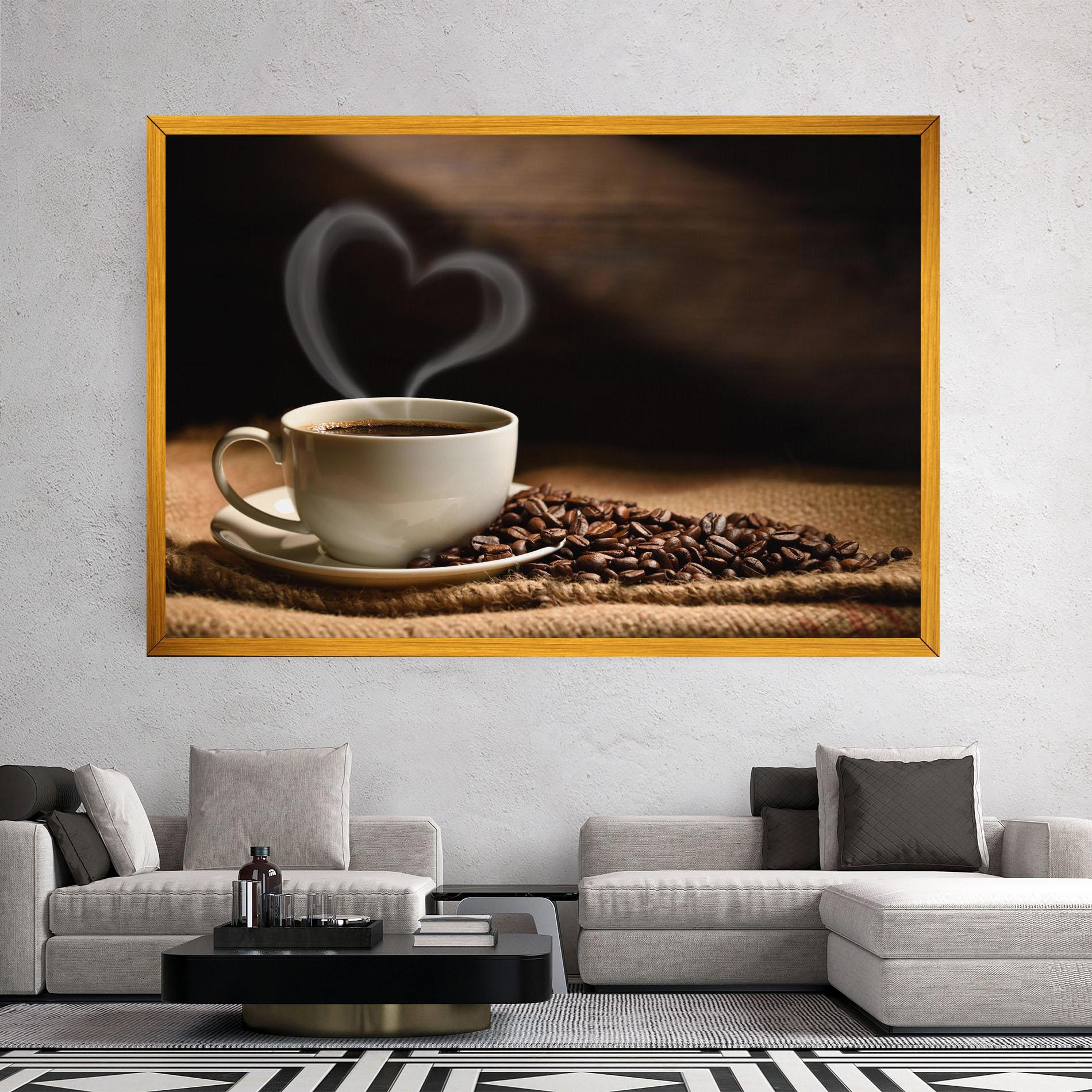 Tablou Canvas Heart Coffee Smoke mockup 2