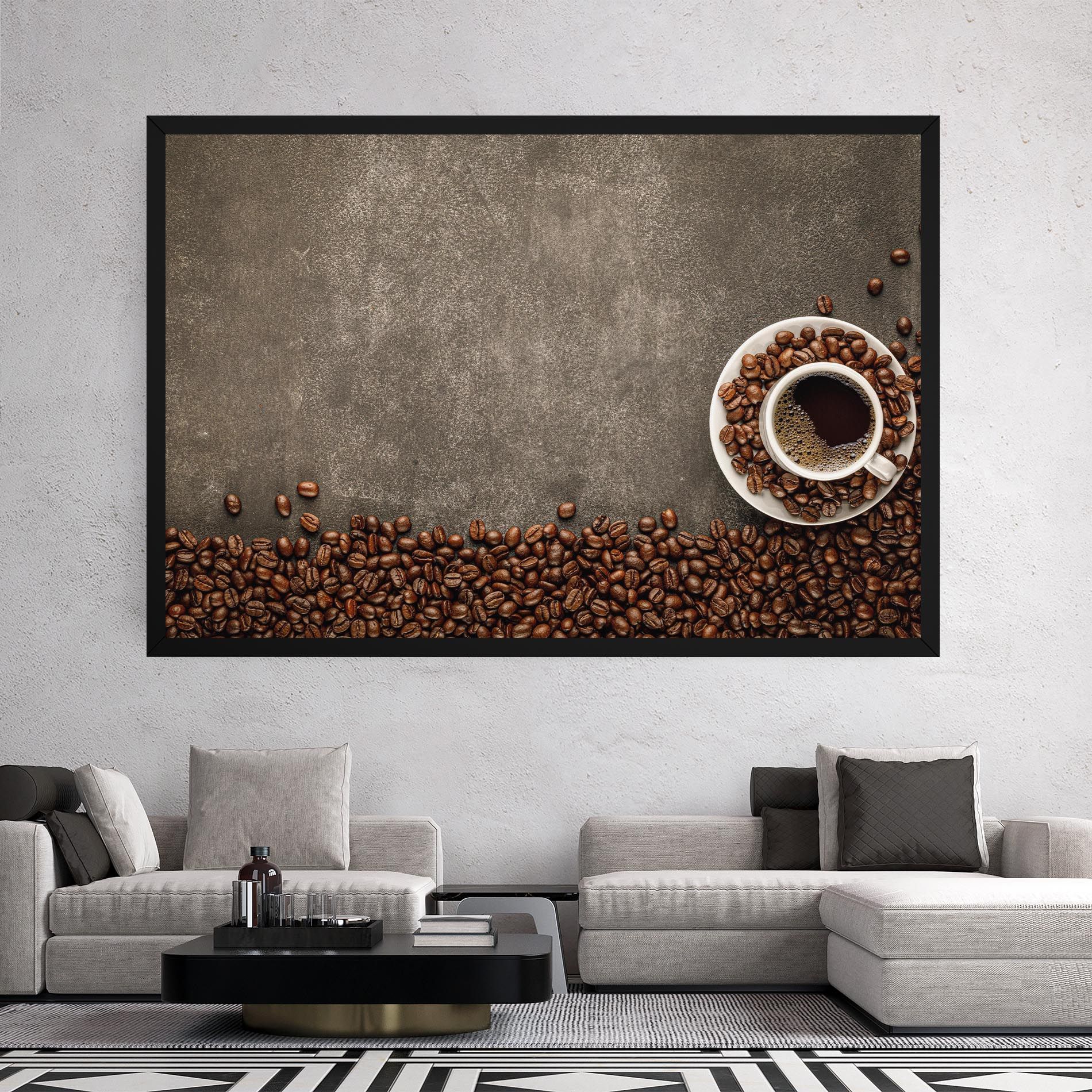 Coffee On Grey Table mockup 2