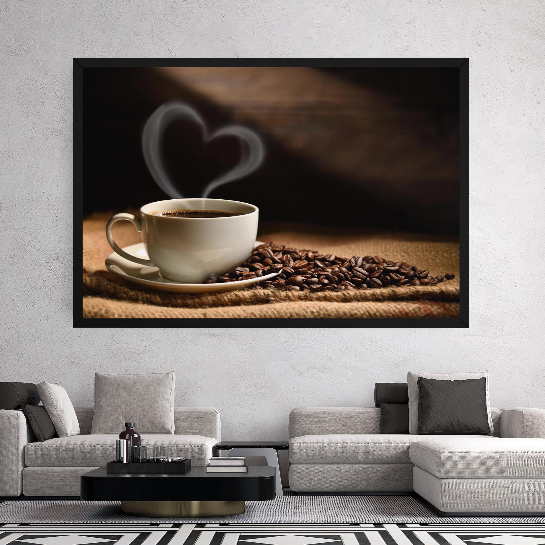Tablou Canvas Heart Coffee Smoke mockup 2