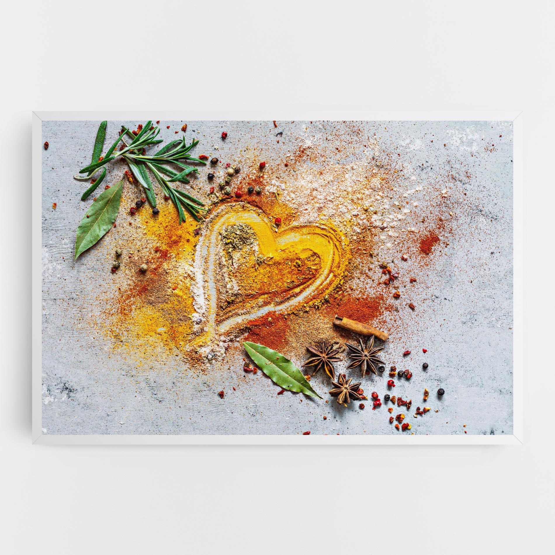 Tablou Canvas Heart Spice Powders mockup 0