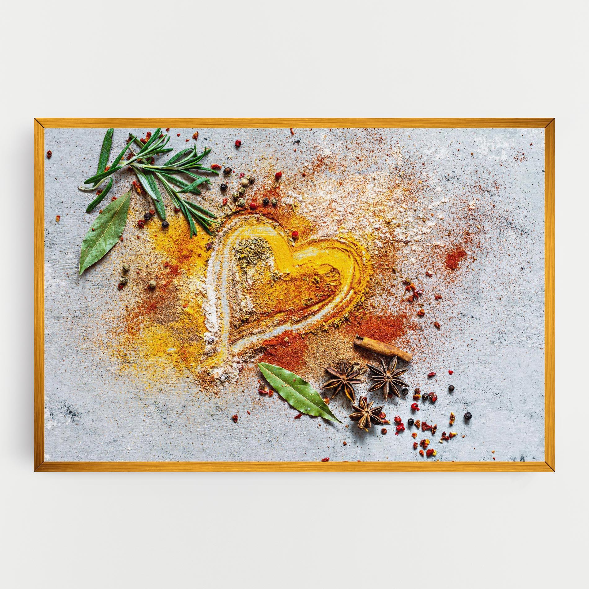 Tablou Canvas Heart Spice Powders mockup 0
