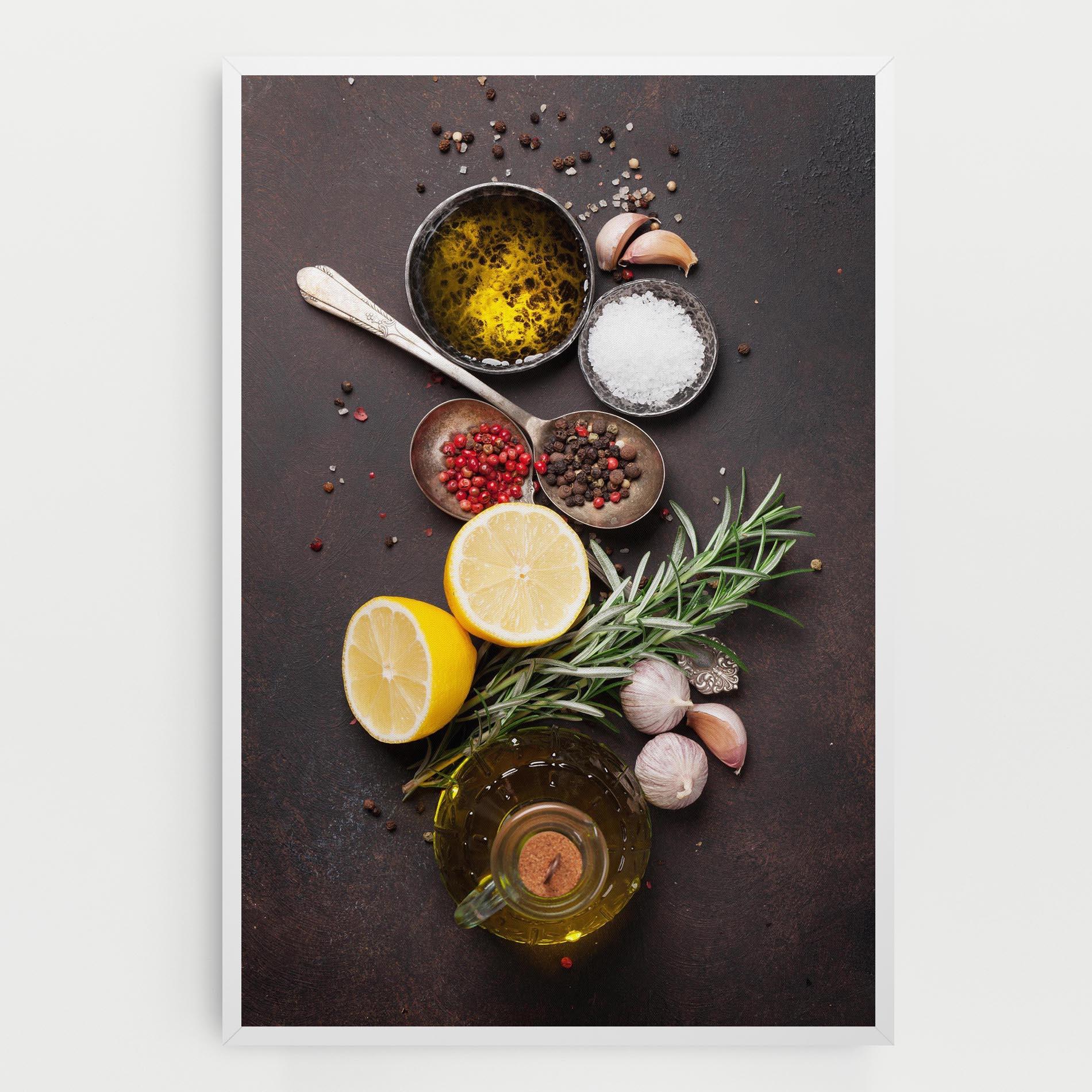 Tablou Canvas Spices On Stone Table mockup 0