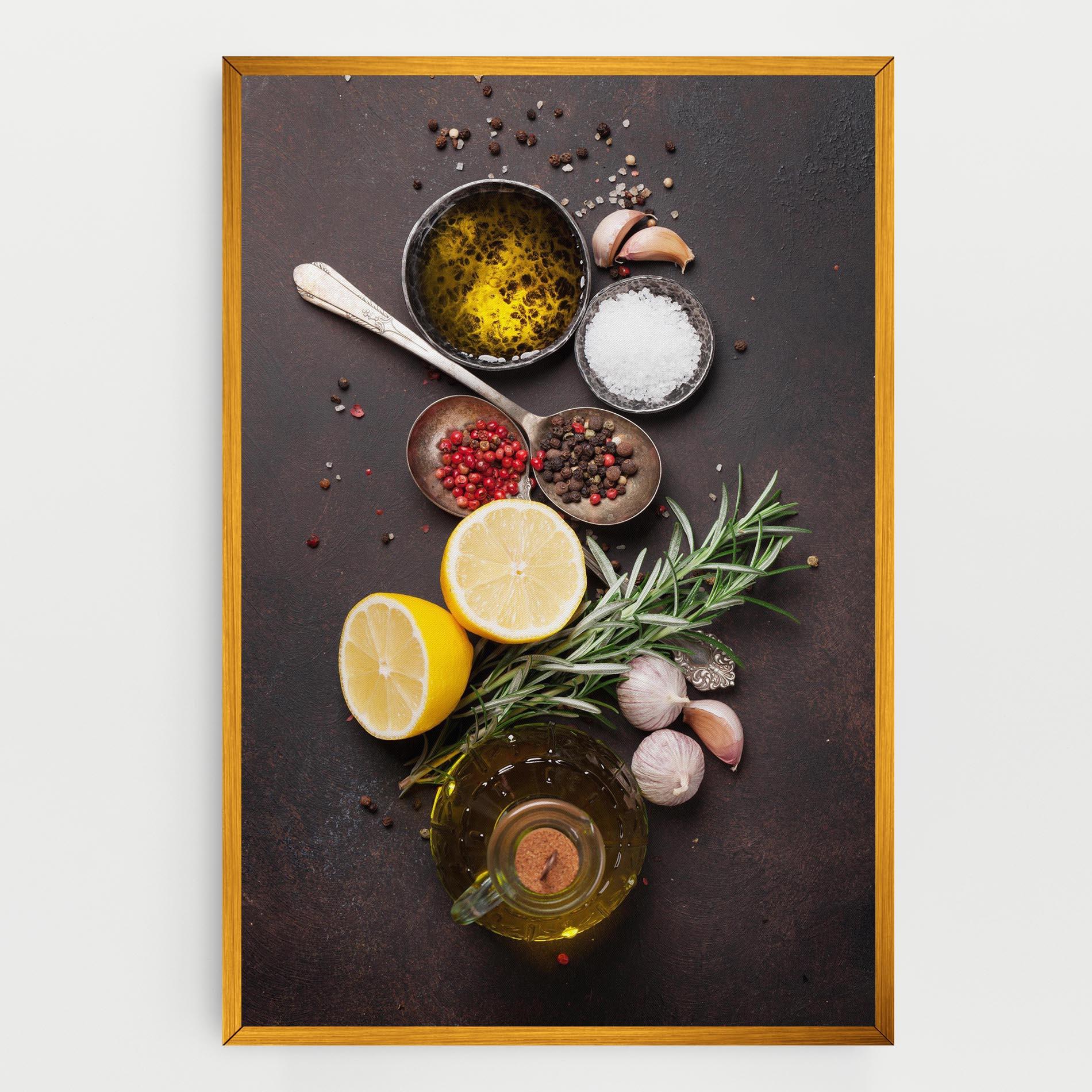 Tablou Canvas Spices On Stone Table mockup 0
