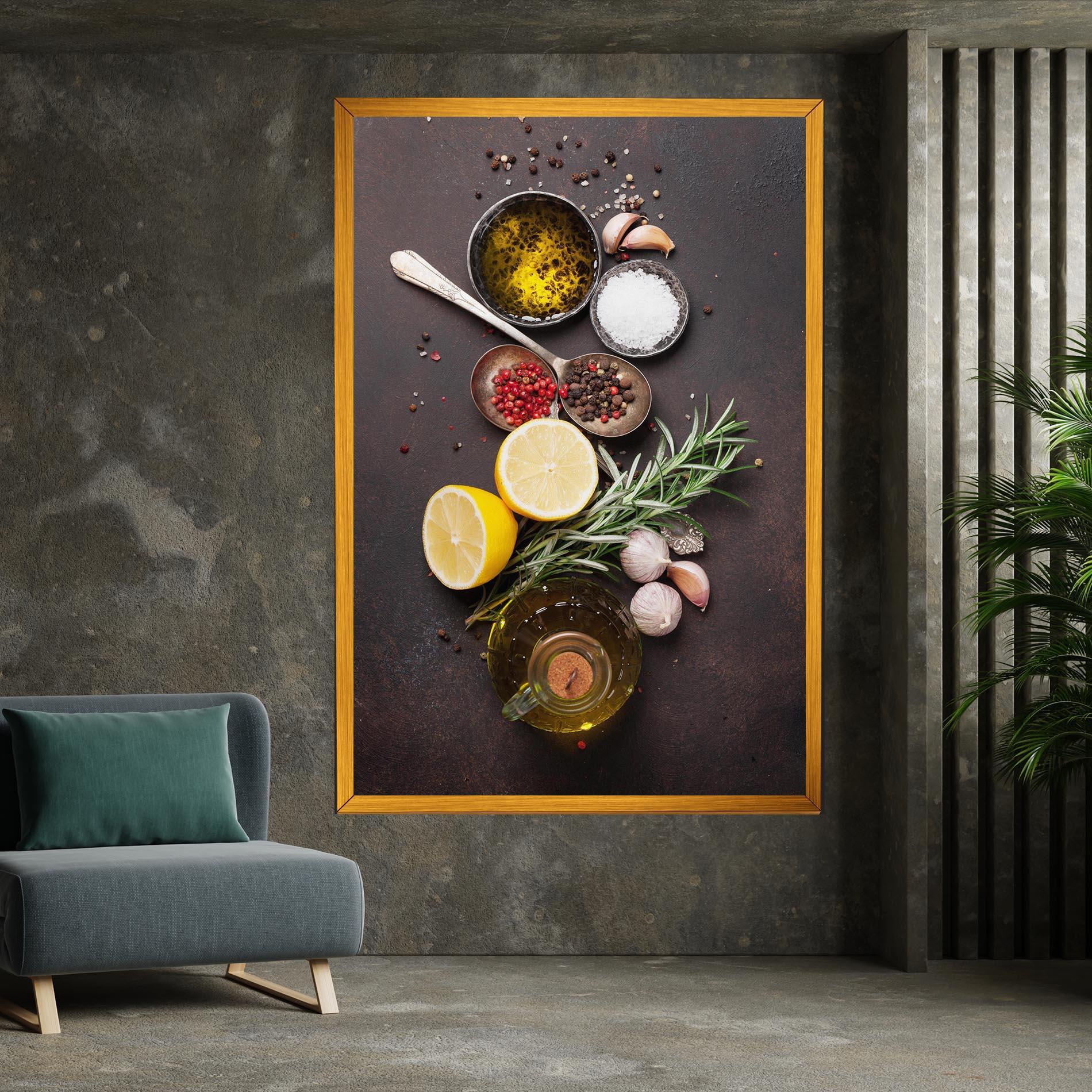 Tablou Canvas Spices On Stone Table mockup 7