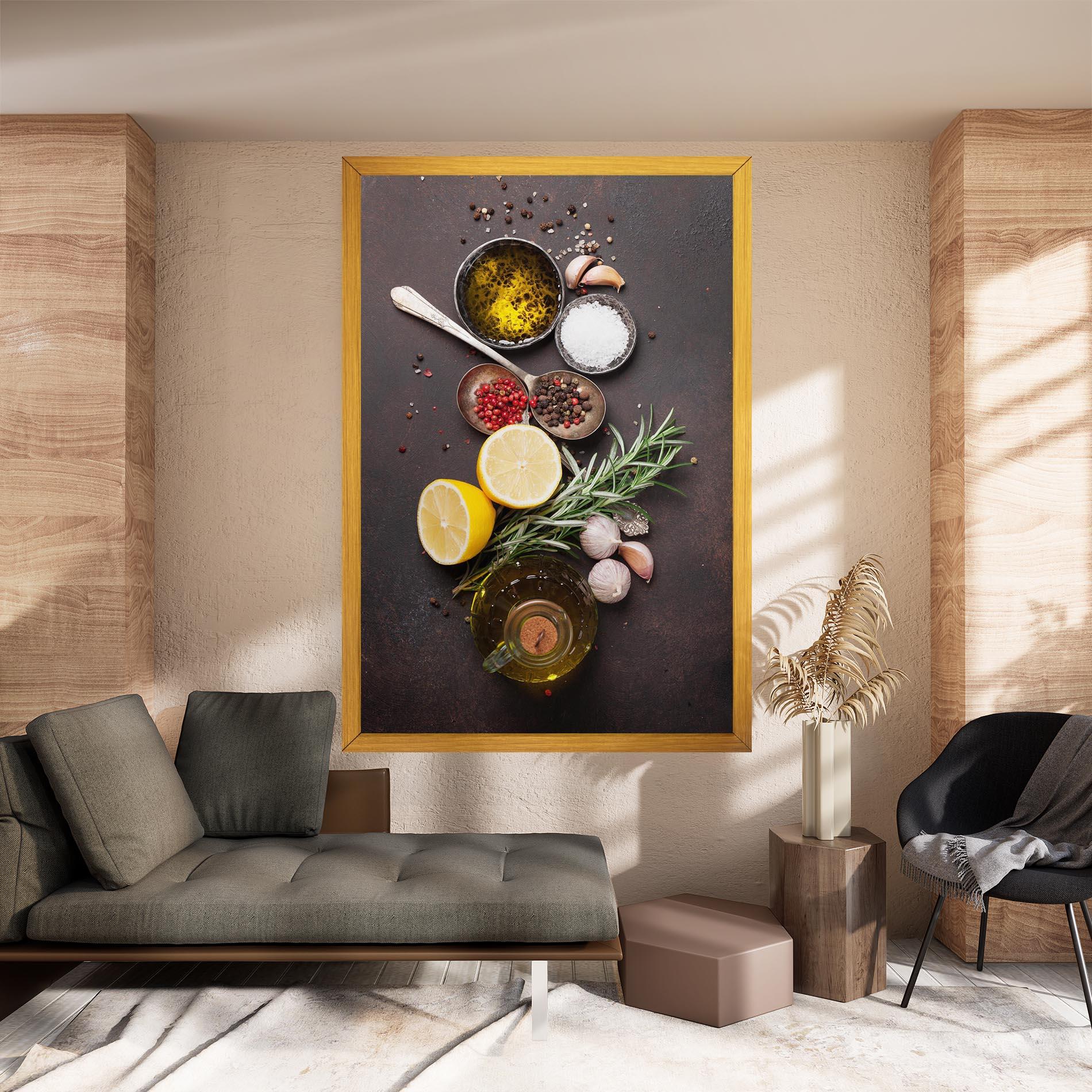 Tablou Canvas Spices On Stone Table mockup 8