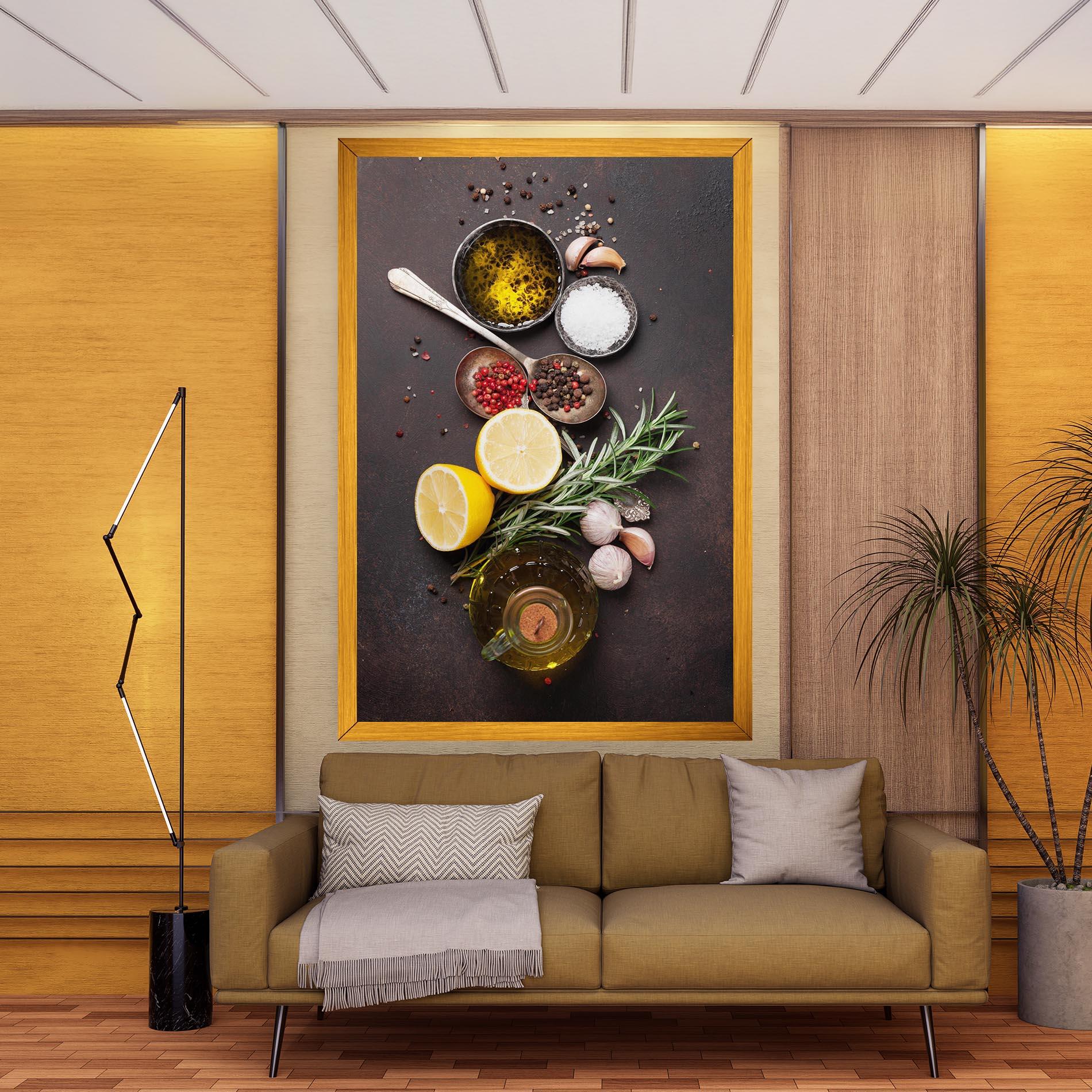 Tablou Canvas Spices On Stone Table mockup 9