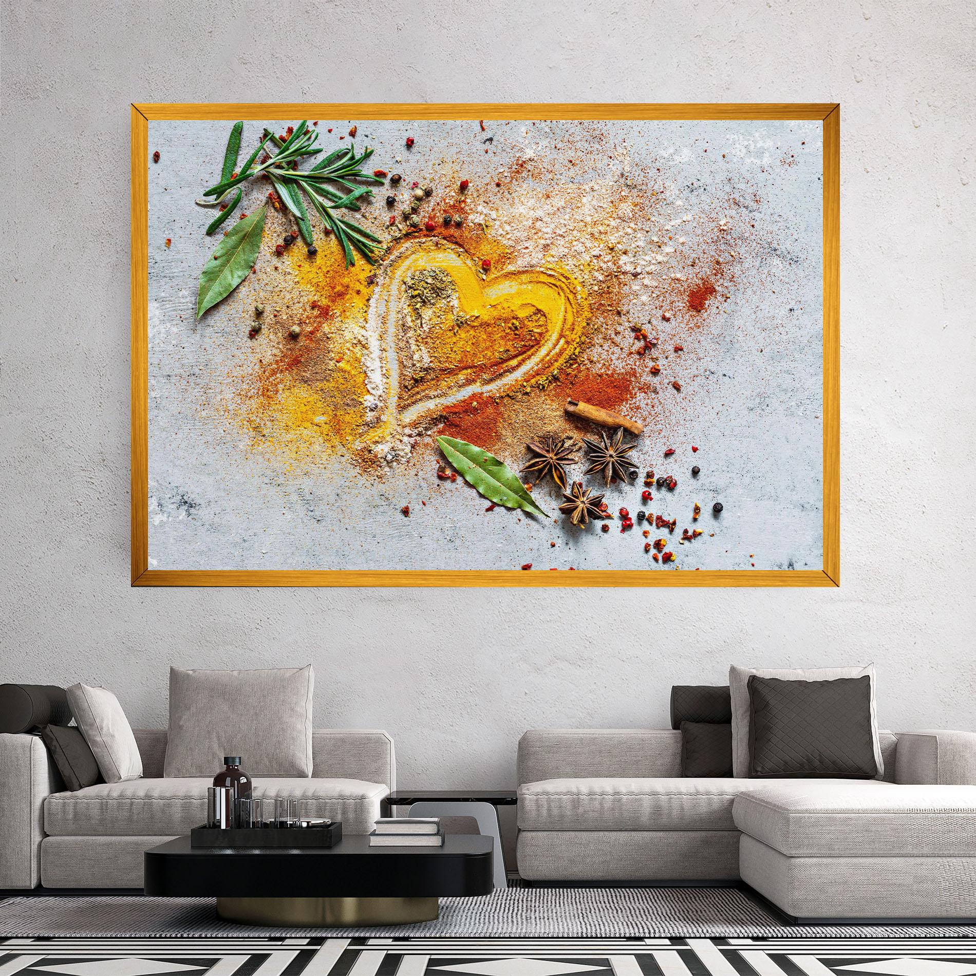 Tablou Canvas Heart Spice Powders mockup 2