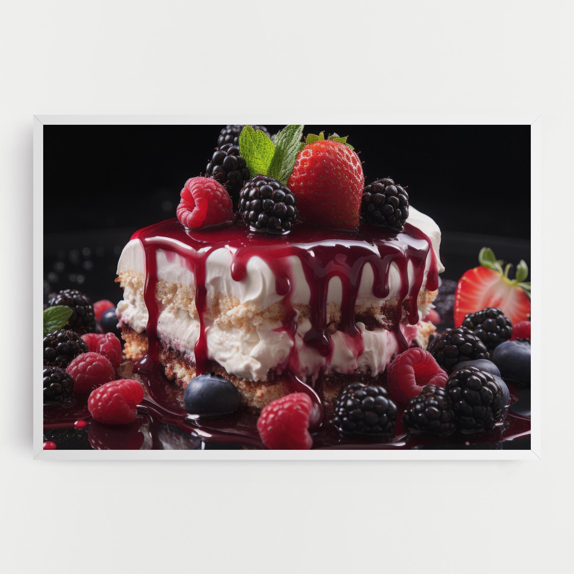 Tablou Canvas Berries Cream Dessert mockup 0