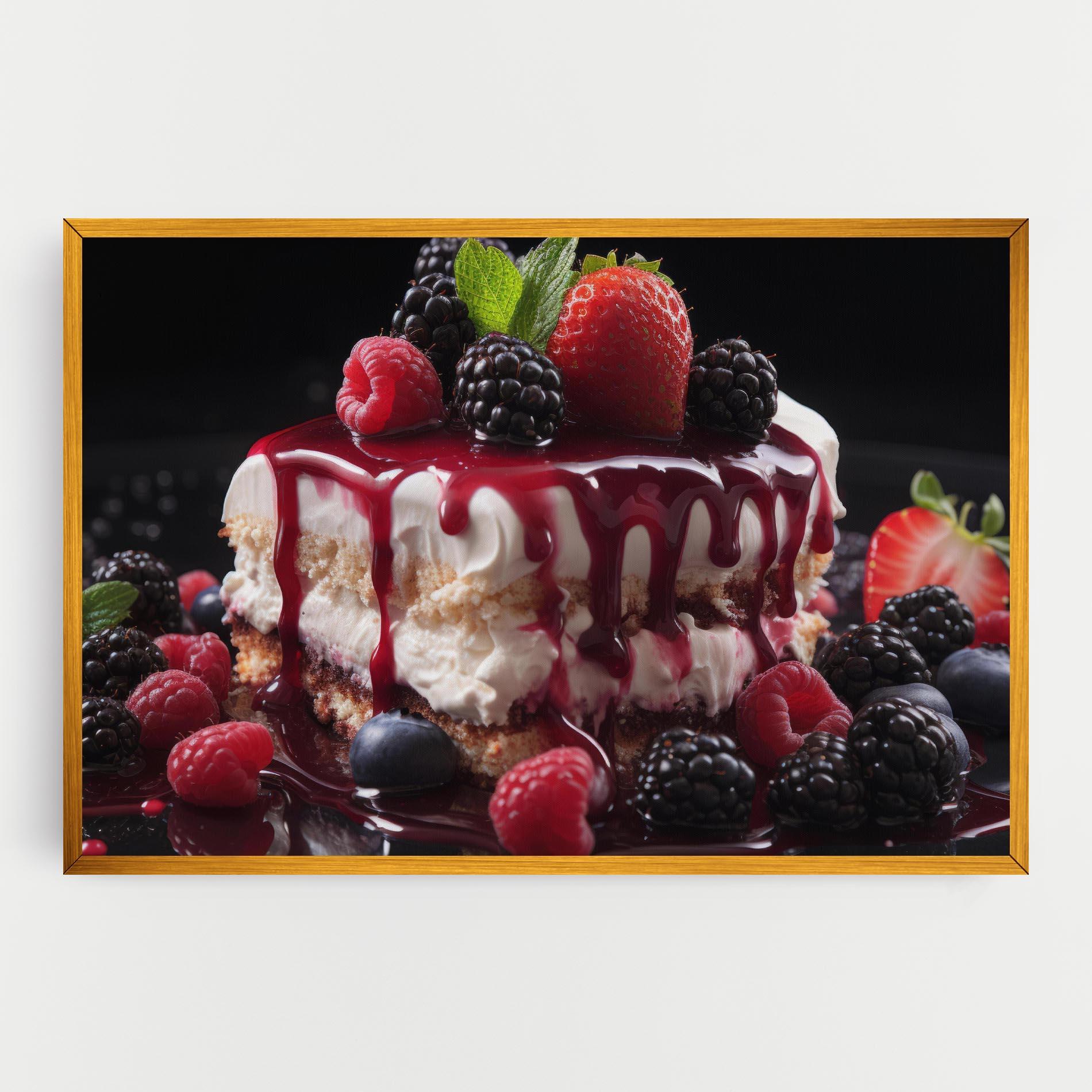 Tablou Canvas Berries Cream Dessert mockup 0