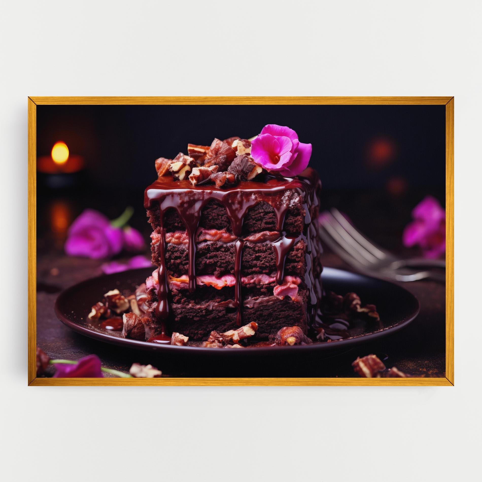 Tablou Canvas Pink Flower Cake mockup 0