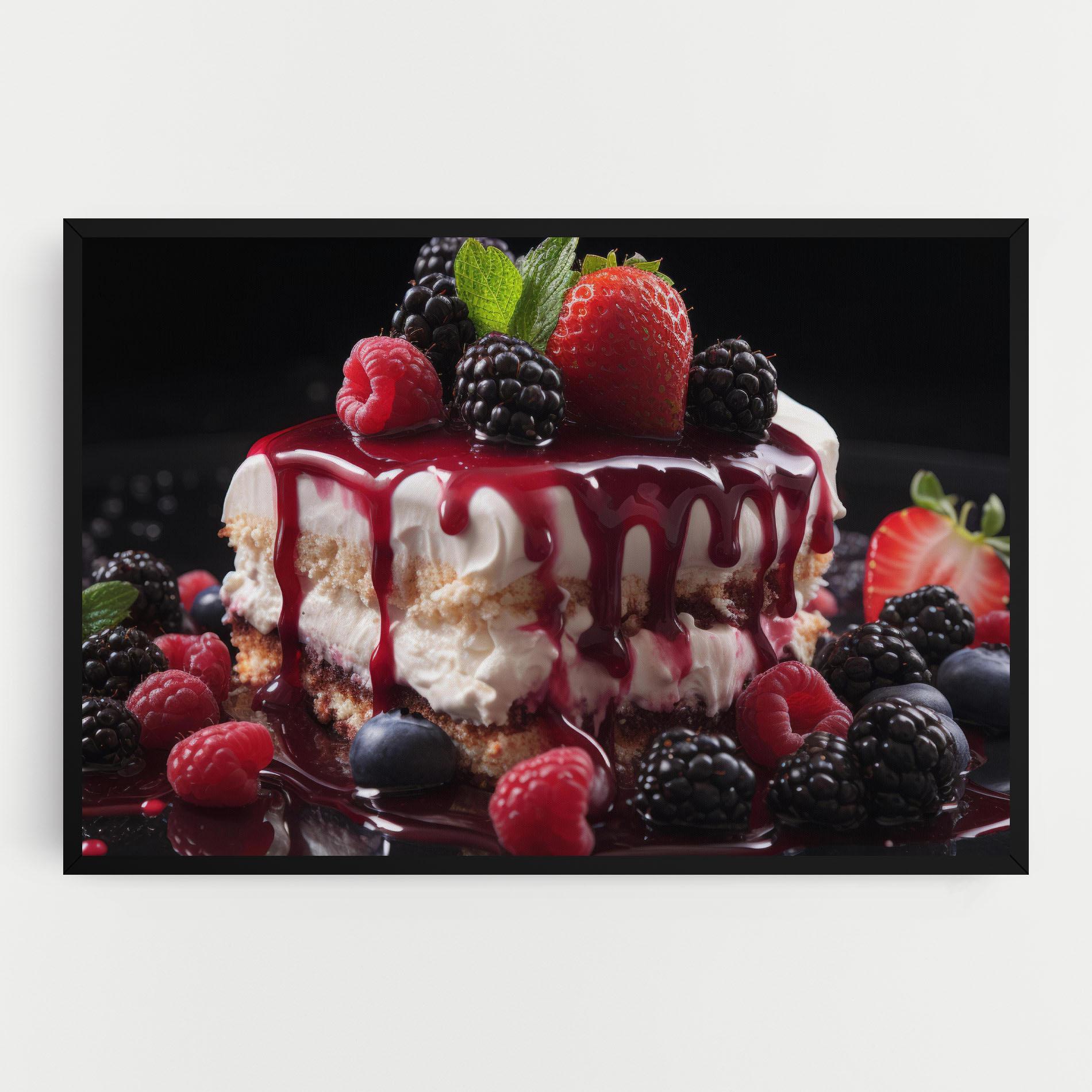 Tablou Canvas Berries Cream Dessert mockup 0