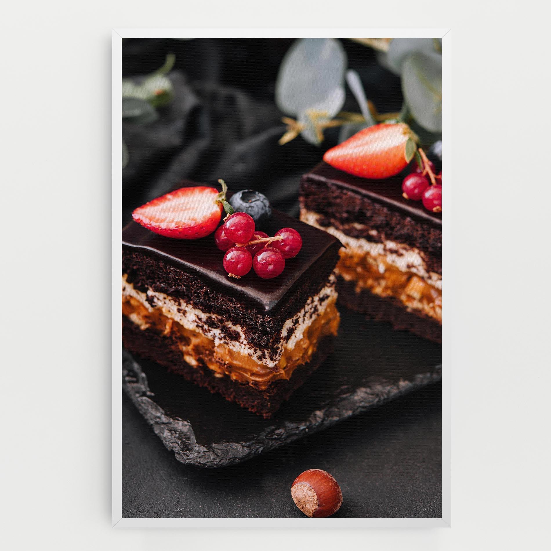 Tablou Canvas Chocolate Berries Cake mockup 0