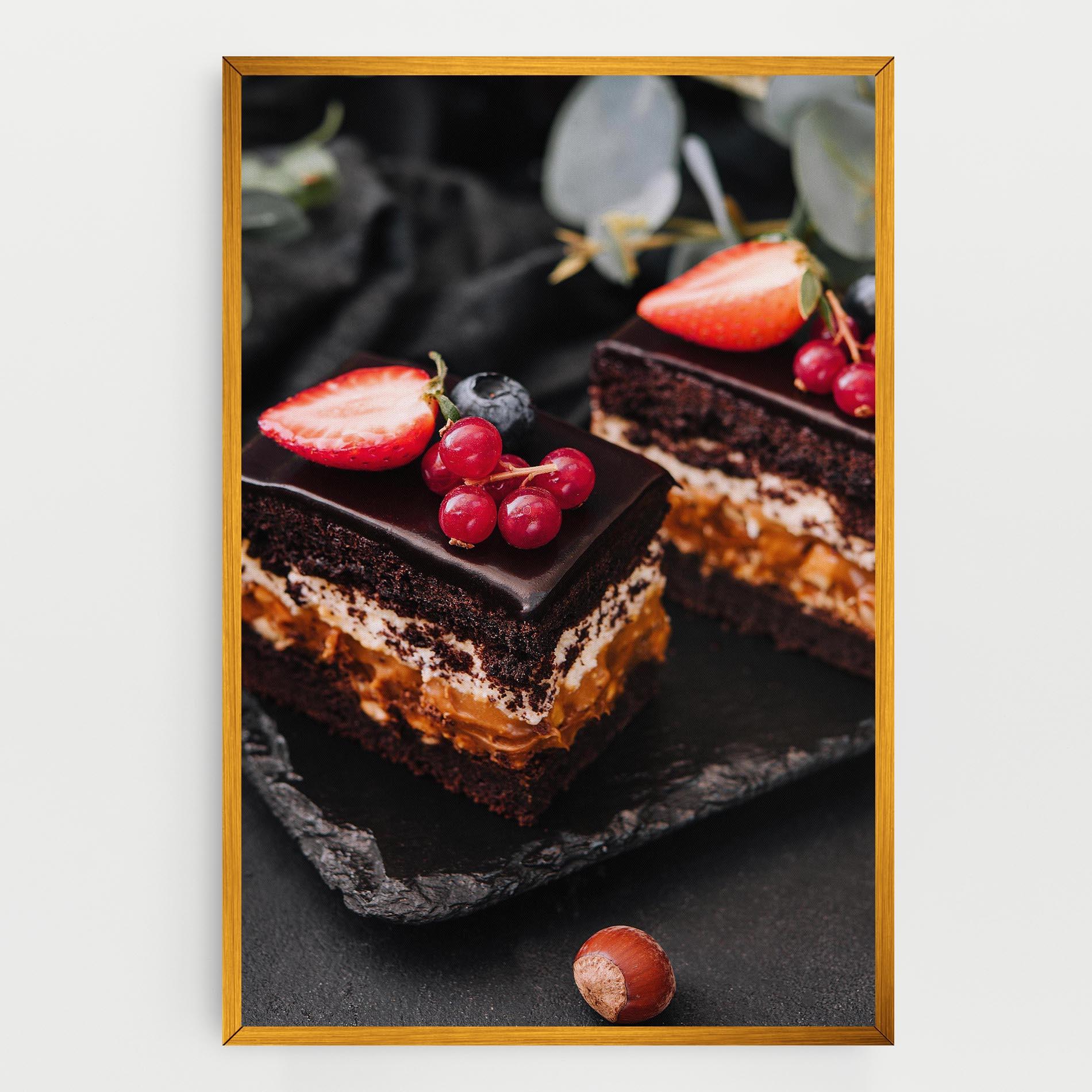 Tablou Canvas Chocolate Berries Cake mockup 0
