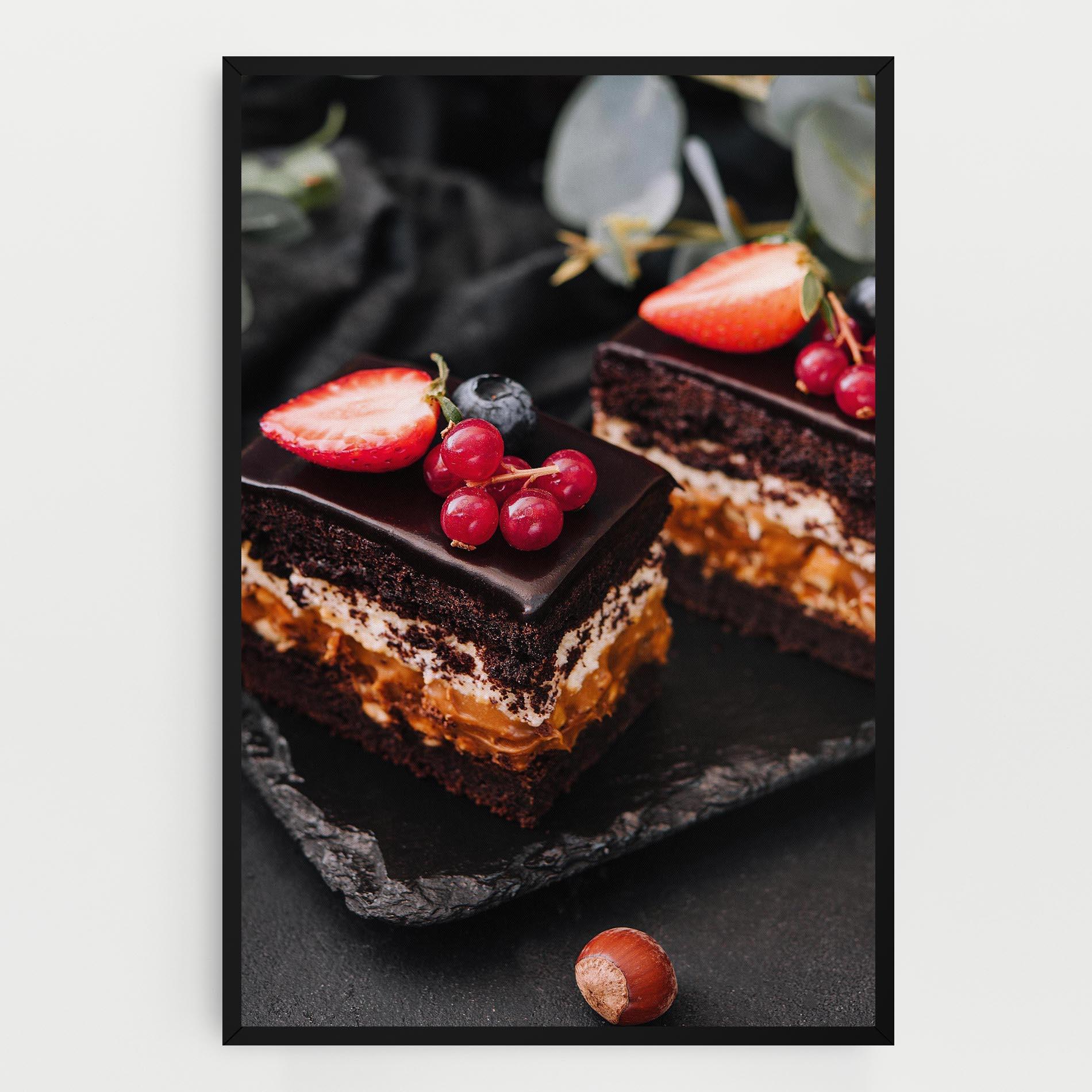 Tablou Canvas Chocolate Berries Cake mockup 0