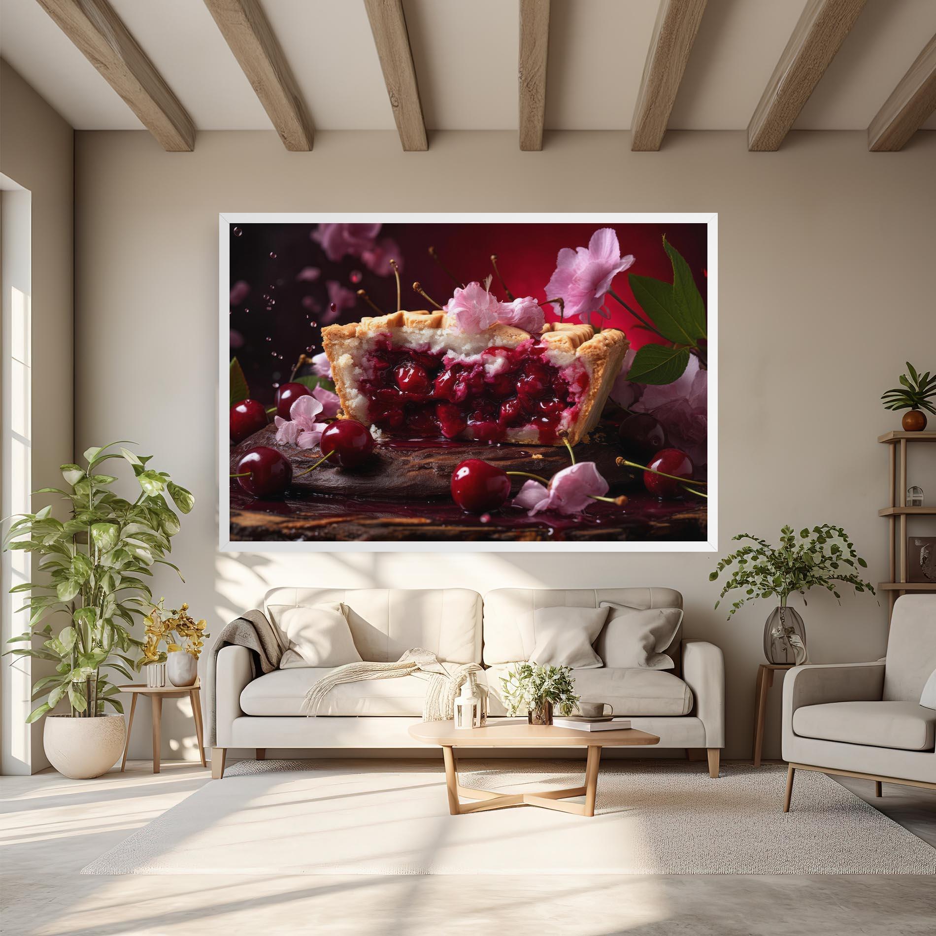 Tablou Canvas Wooden Table Cherries mockup 6