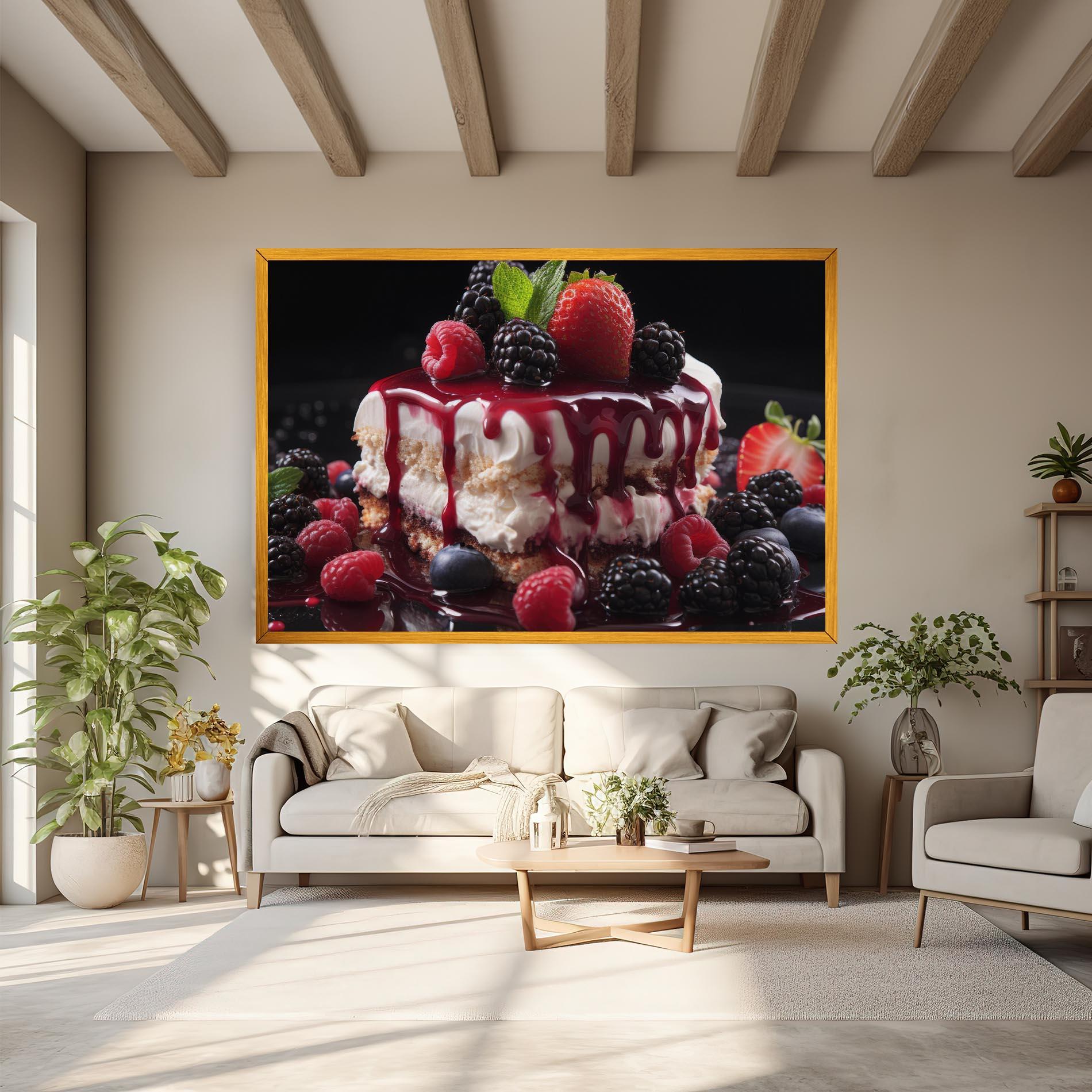 Tablou Canvas Berries Cream Dessert mockup 6