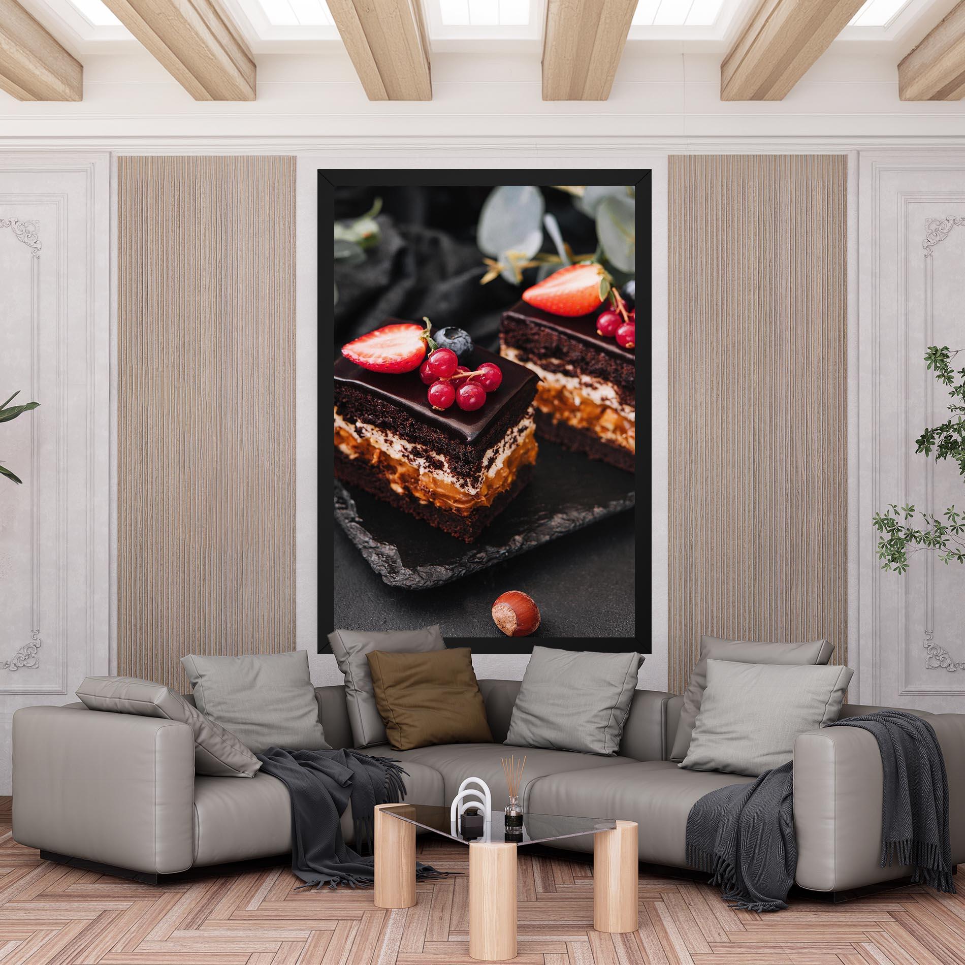 Tablou Canvas Chocolate Berries Cake mockup 6