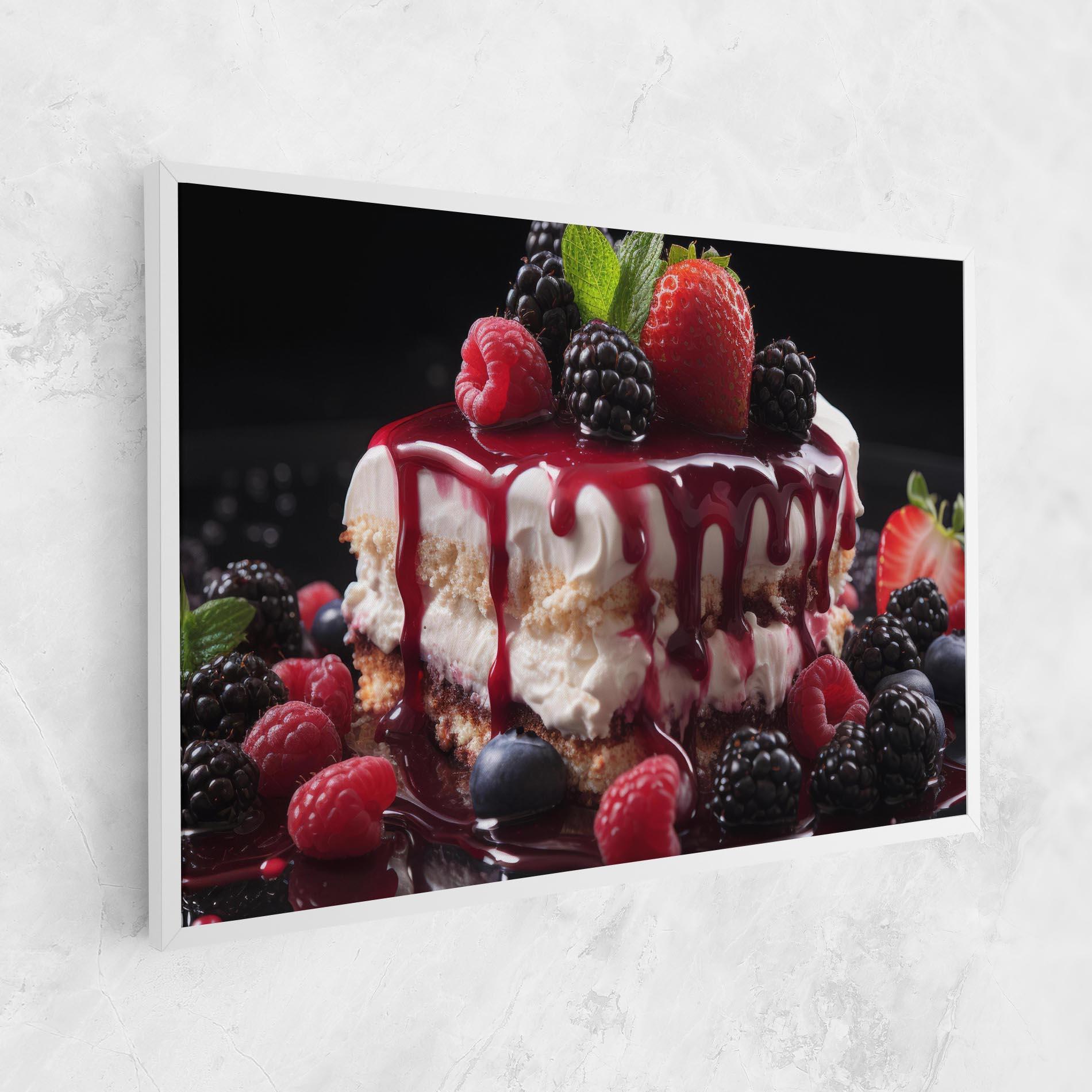 Tablou Canvas Berries Cream Dessert mockup 1