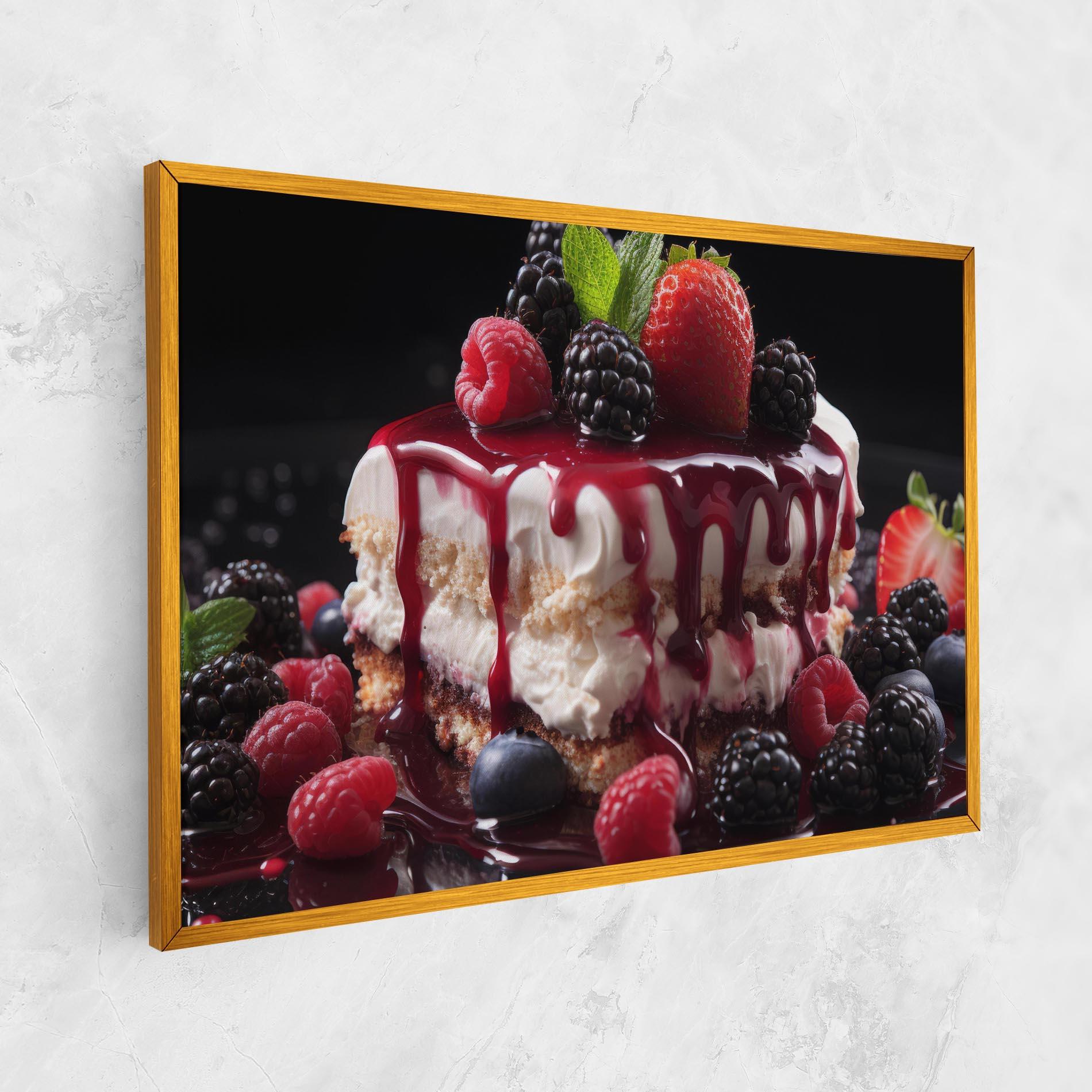 Tablou Canvas Berries Cream Dessert mockup 1