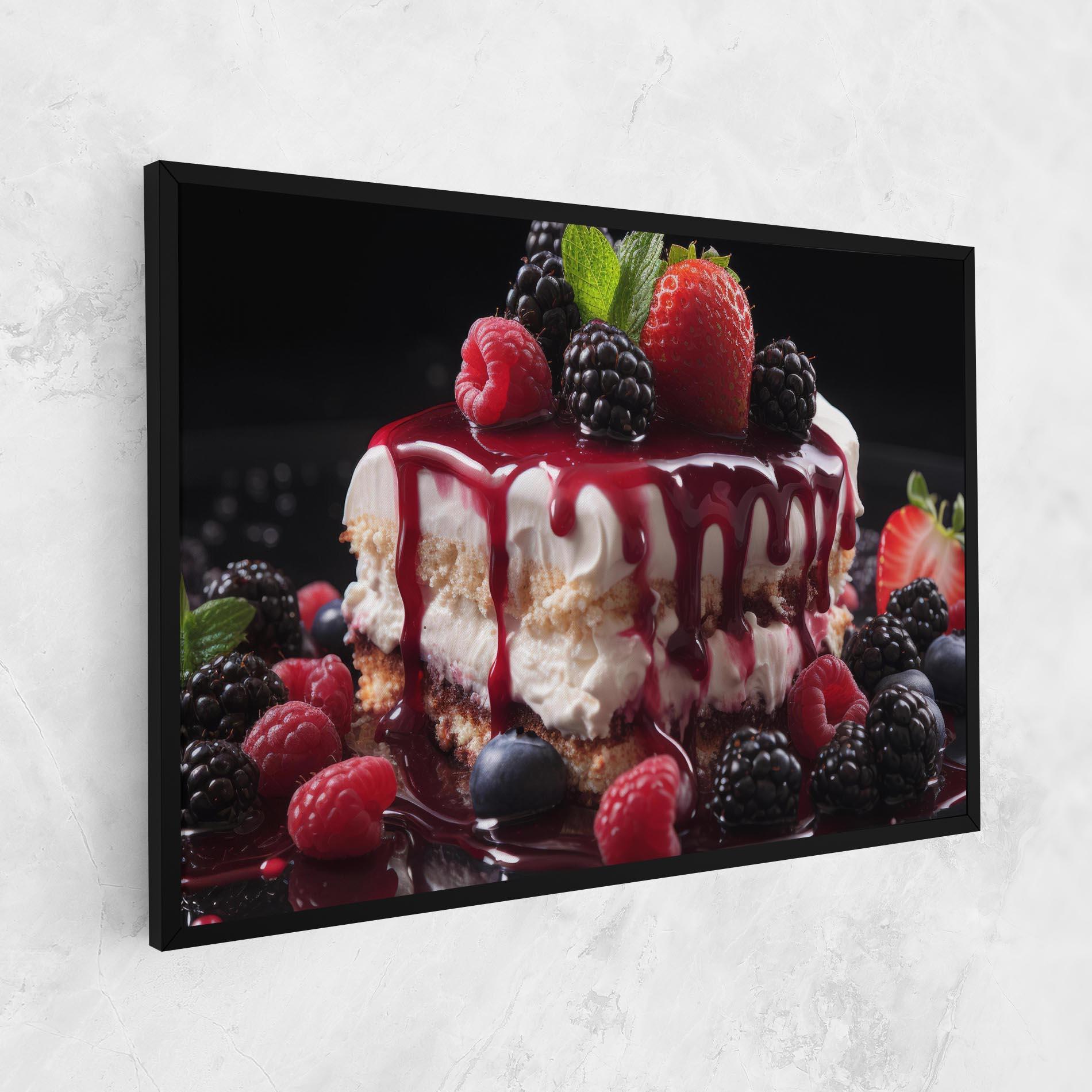 Tablou Canvas Berries Cream Dessert mockup 1
